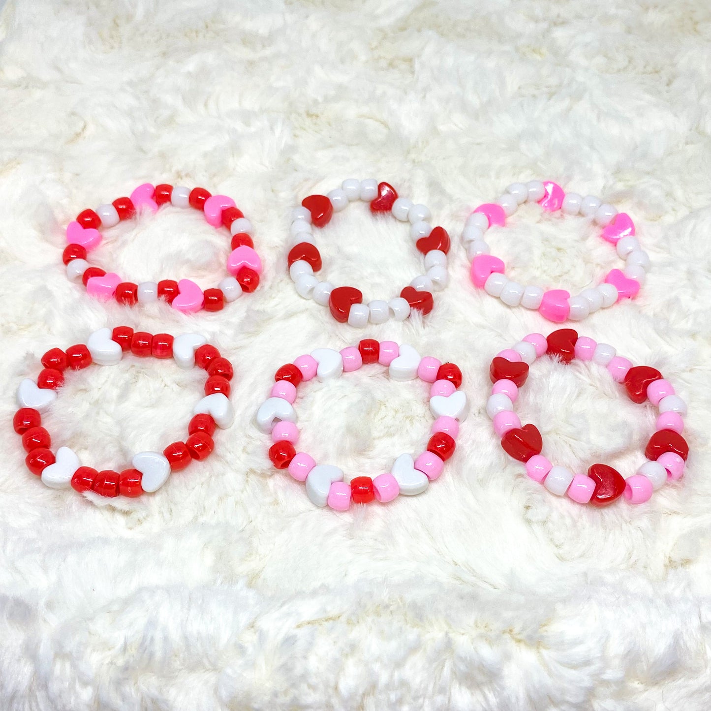 Valentine Hearts Pony Bead Bracelet