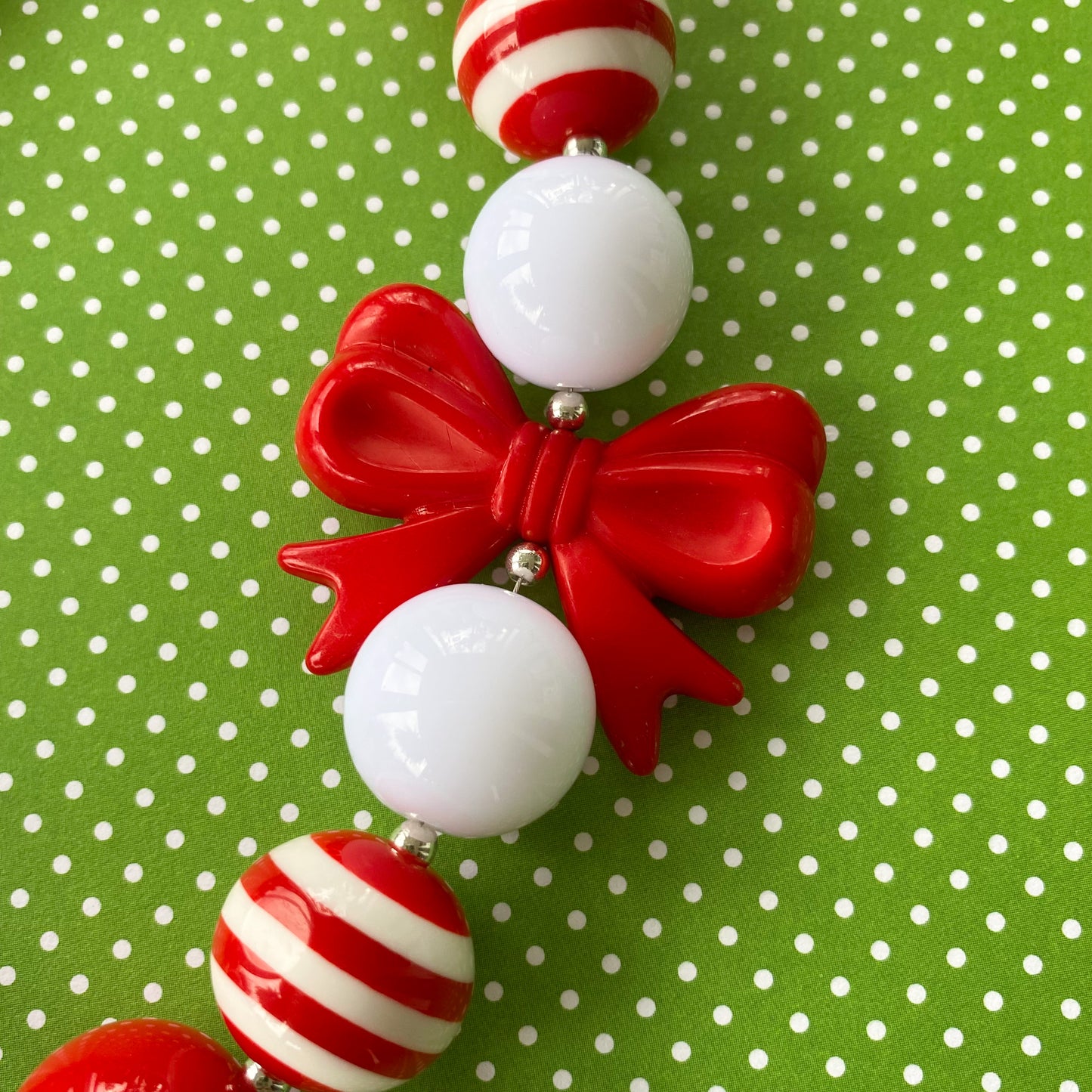 Candy Cane Bubblegum Necklace and Bracelet