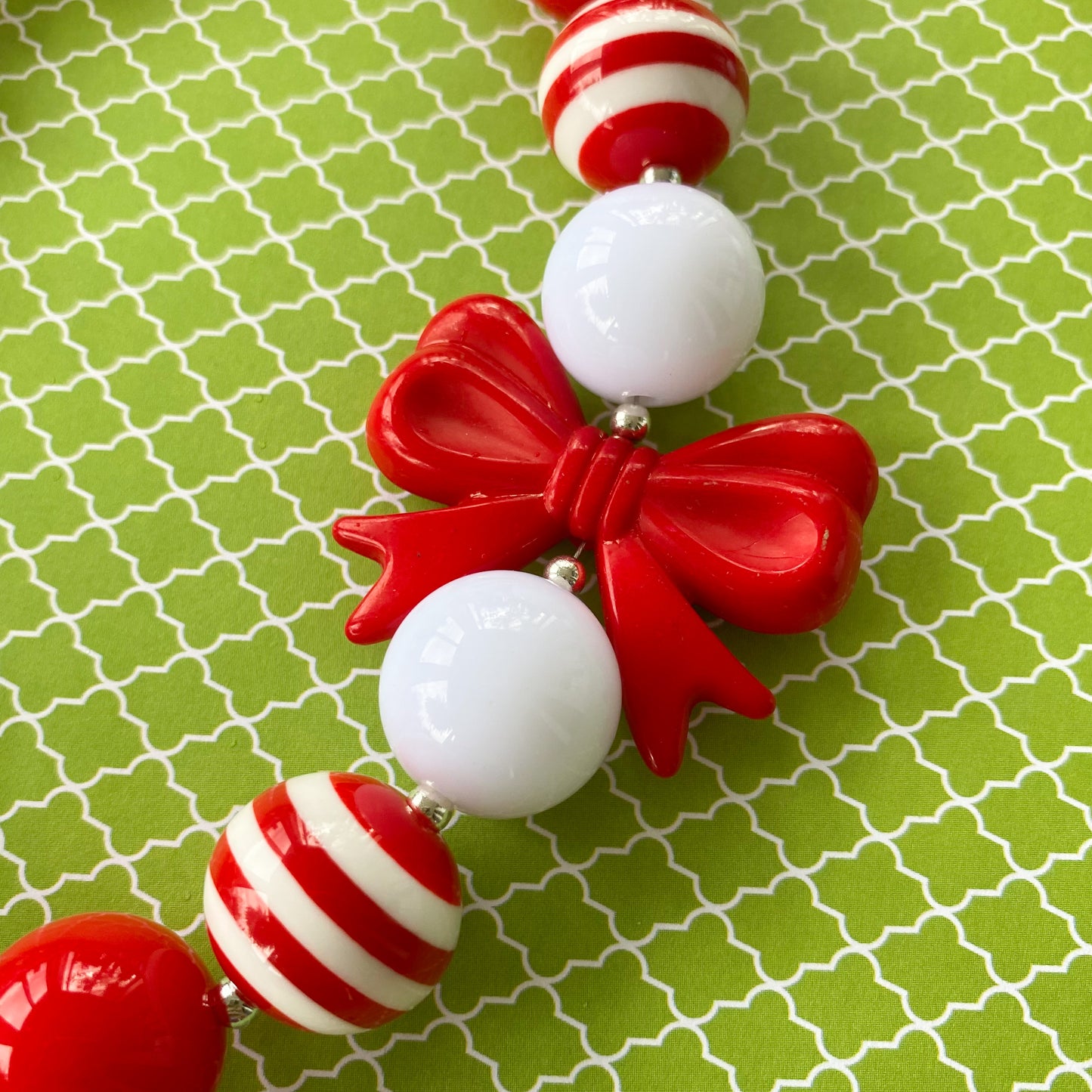 Candy Cane Bubblegum Necklace and Bracelet