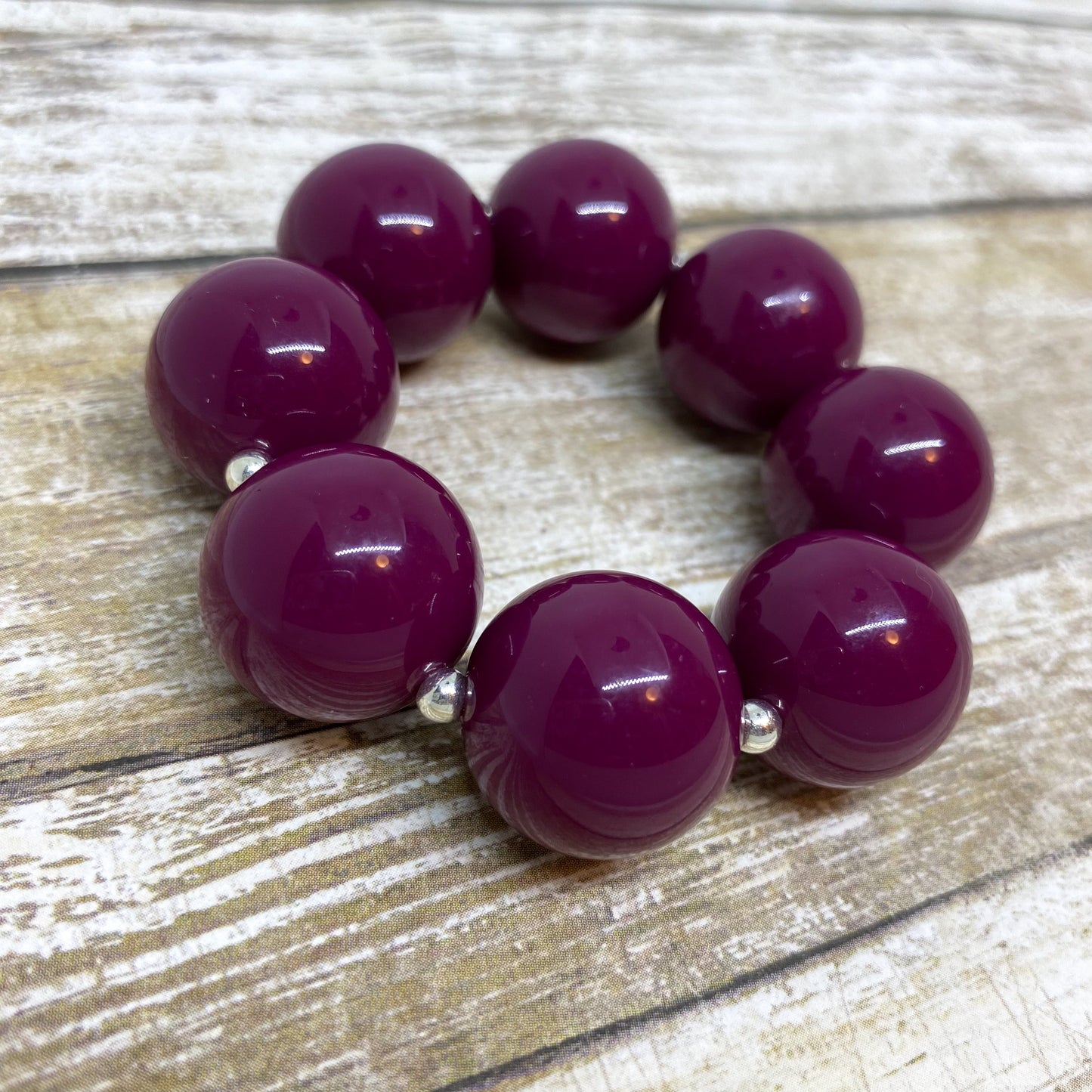 Plum Fall - Solid Plum Bubblegum Necklace and Bracelet