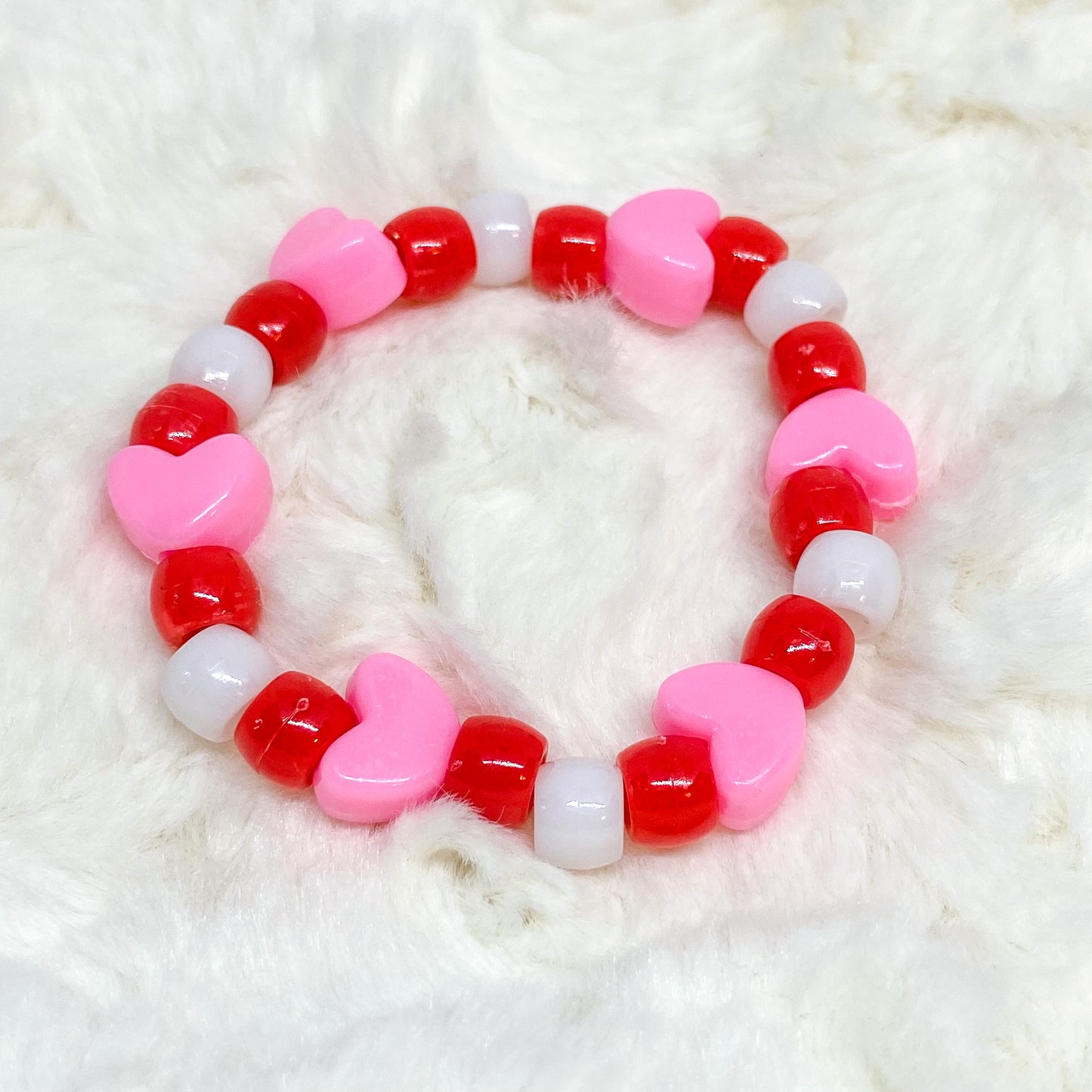 Valentine Hearts Pony Bead Bracelet