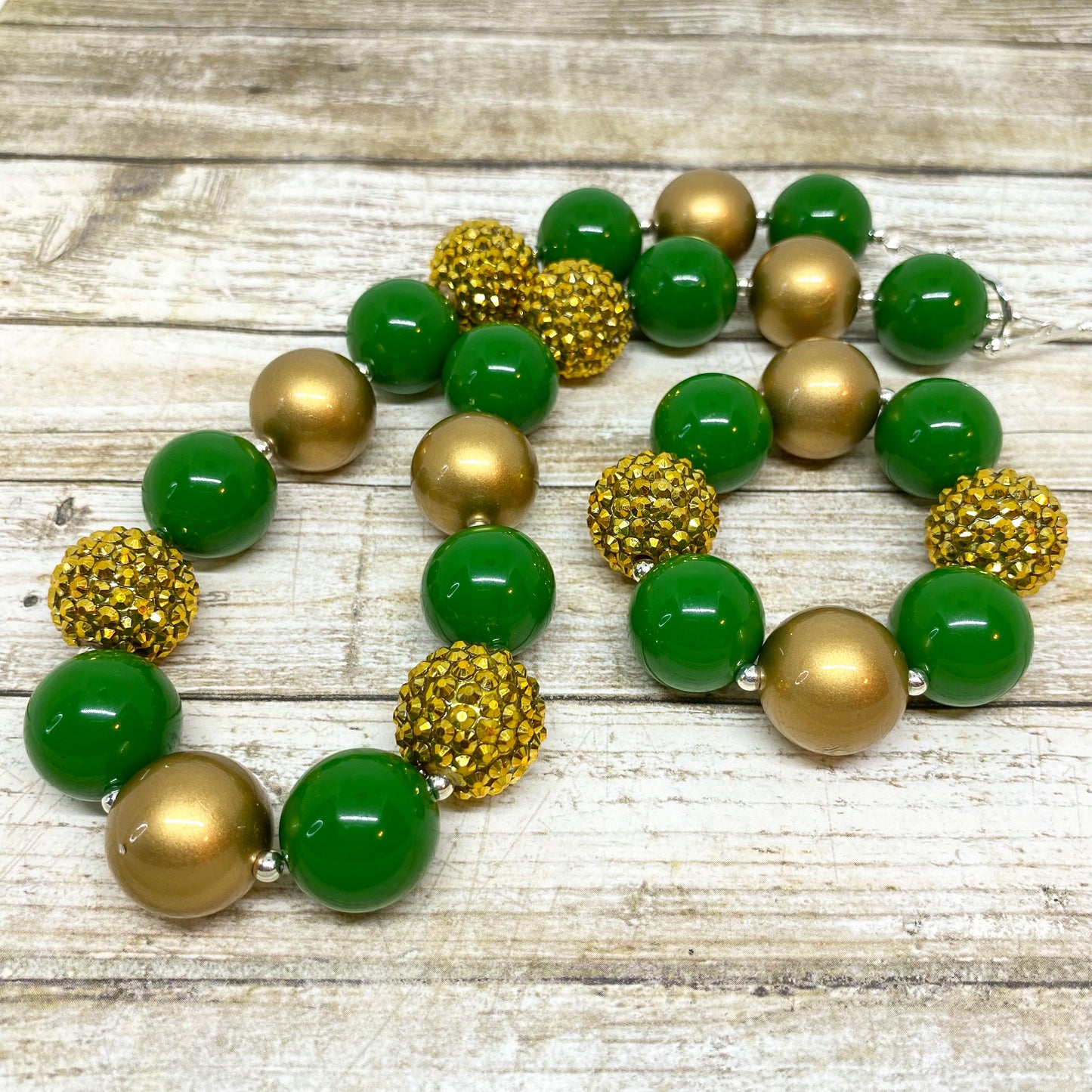 St Patrick's Day Bubblegum Necklace and Bracelet