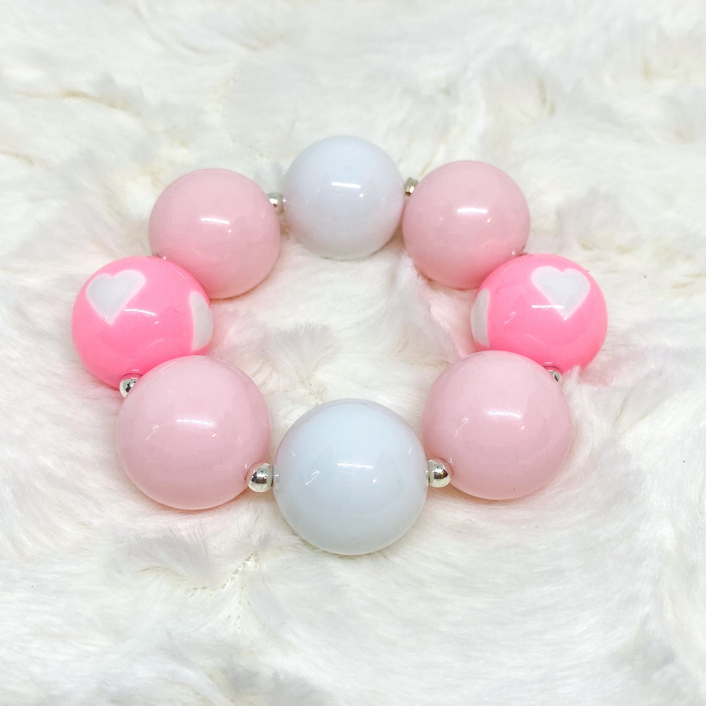 Valentine's Day Pink Bubblegum Necklace and Bracelet