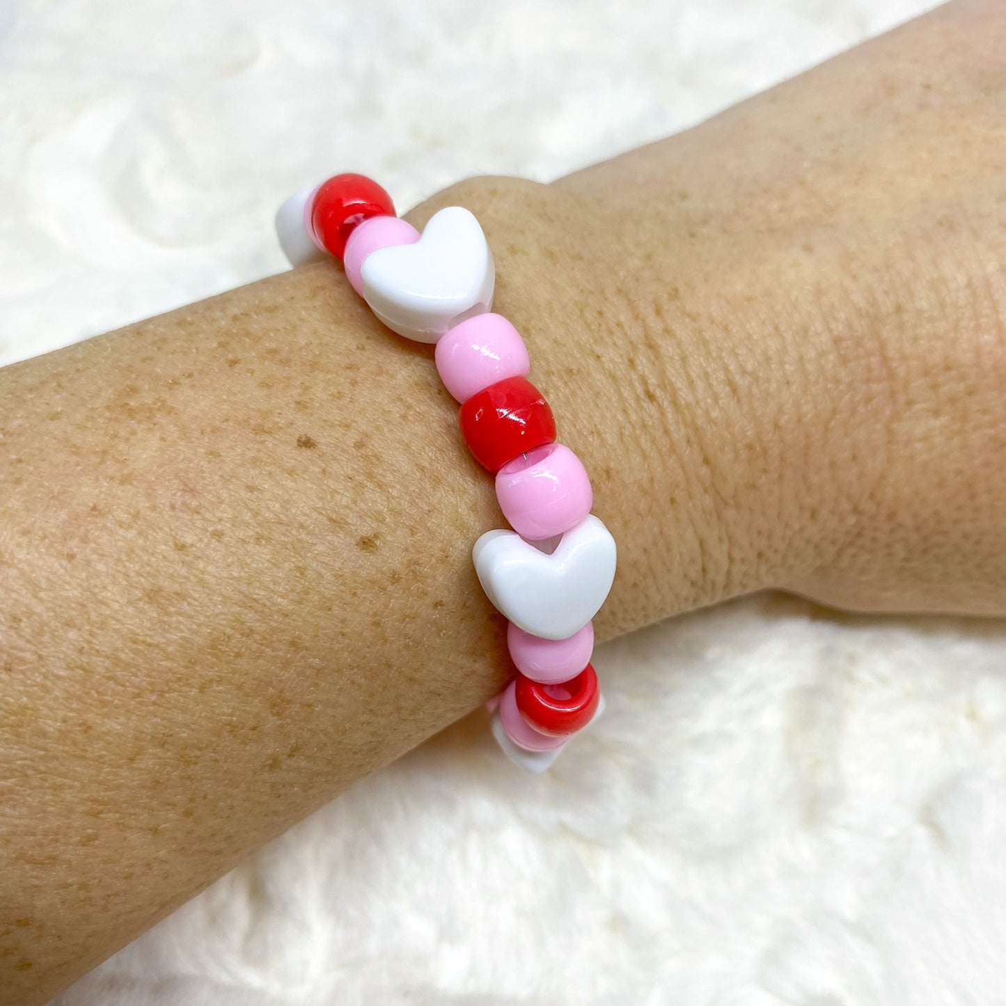 Valentine Hearts Pony Bead Bracelet