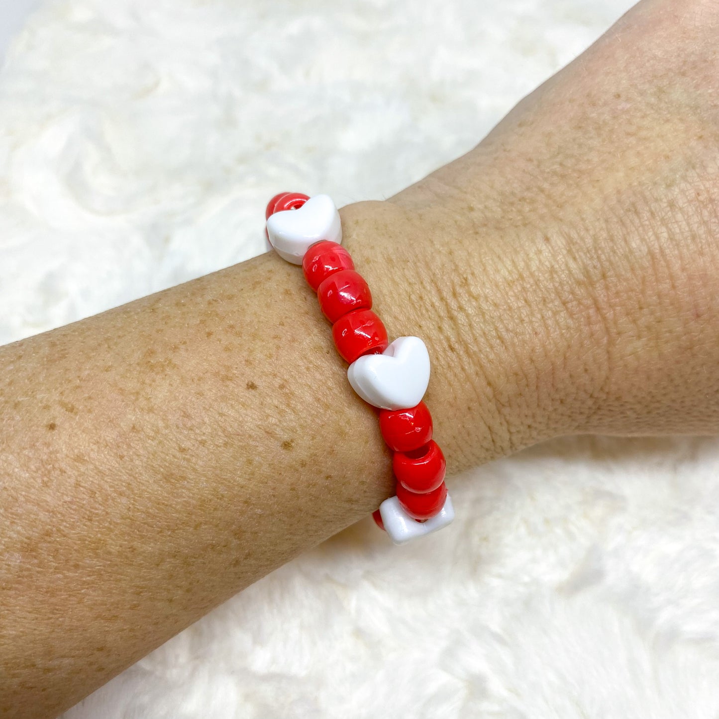 Valentine Hearts Pony Bead Bracelet