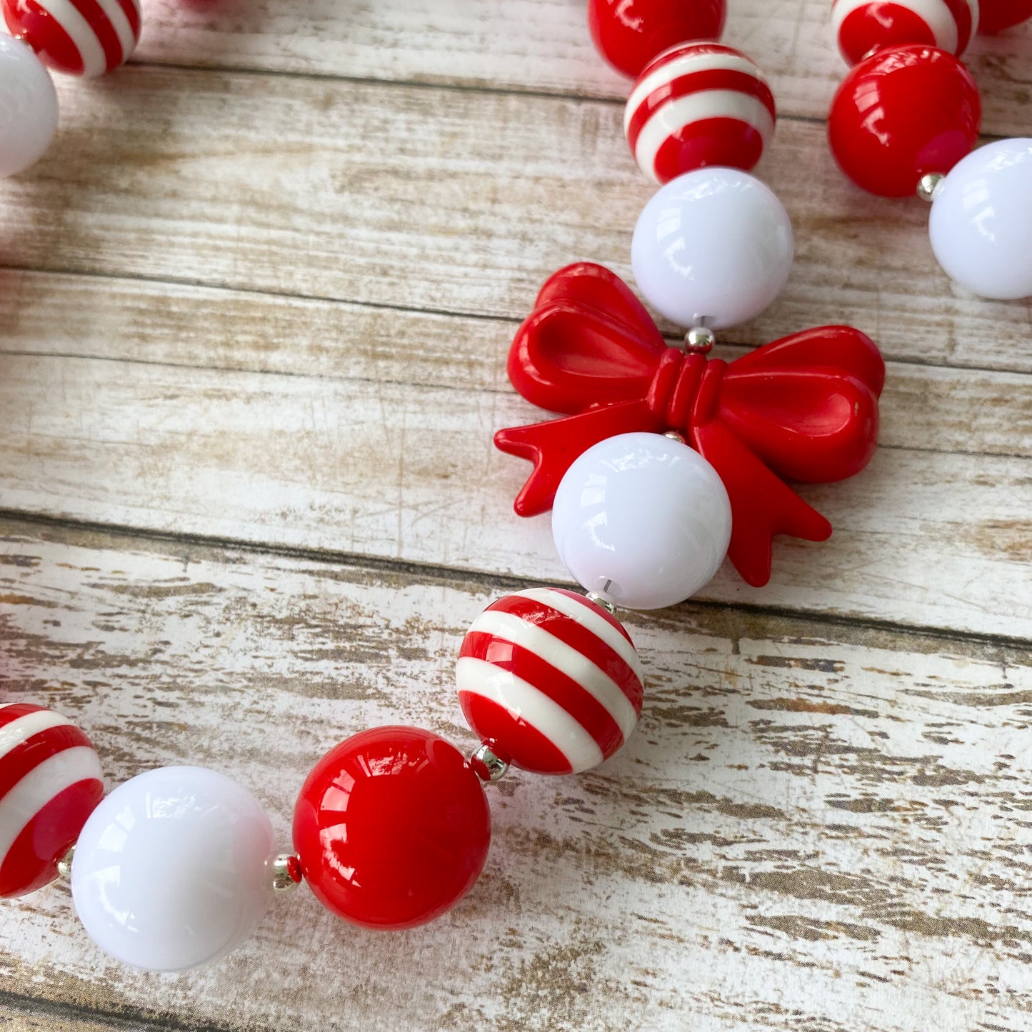 Candy Cane Bubblegum Necklace and Bracelet