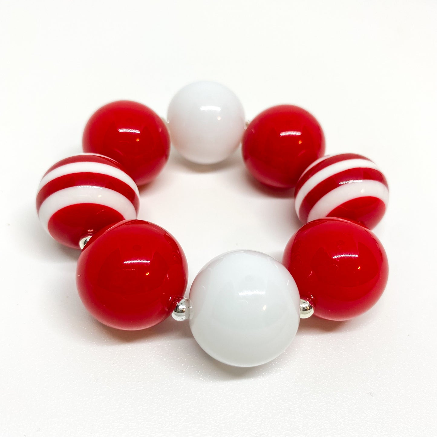 Candy Cane Bubblegum Necklace and Bracelet