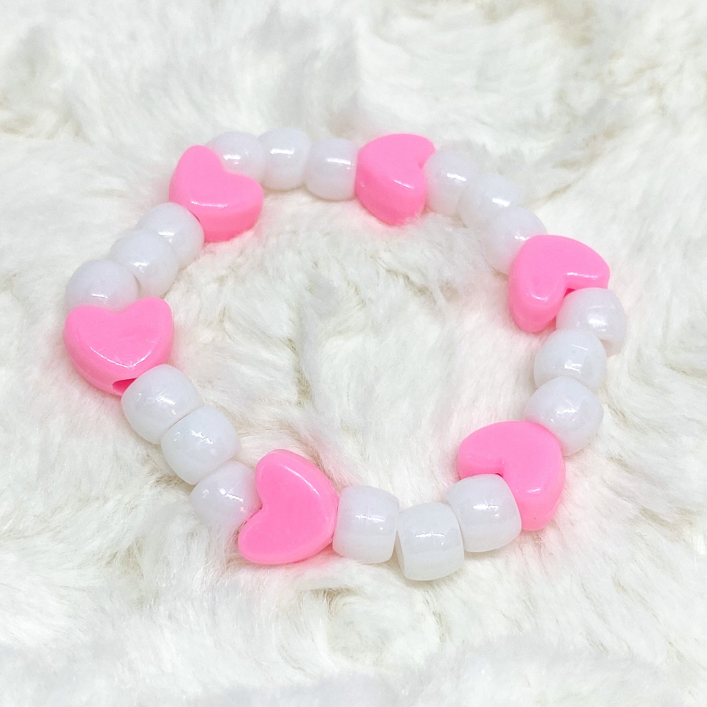 Valentine Hearts Pony Bead Bracelet