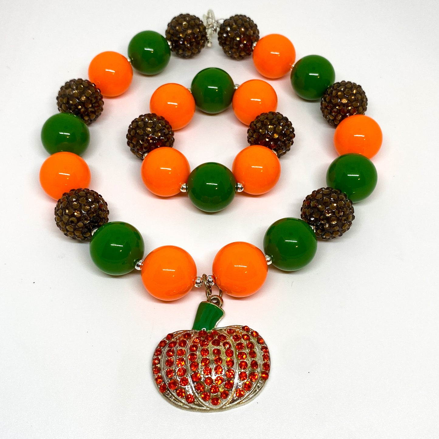 Pumpkin Bubblegum Necklace and Bracelet