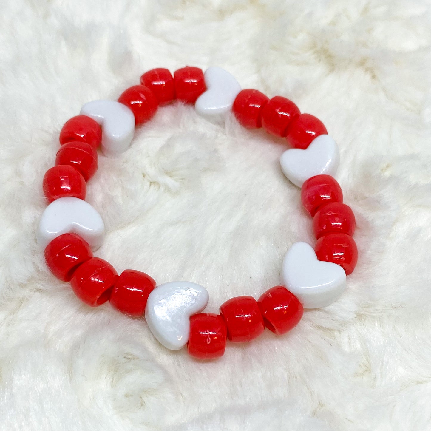 Valentine Hearts Pony Bead Bracelet