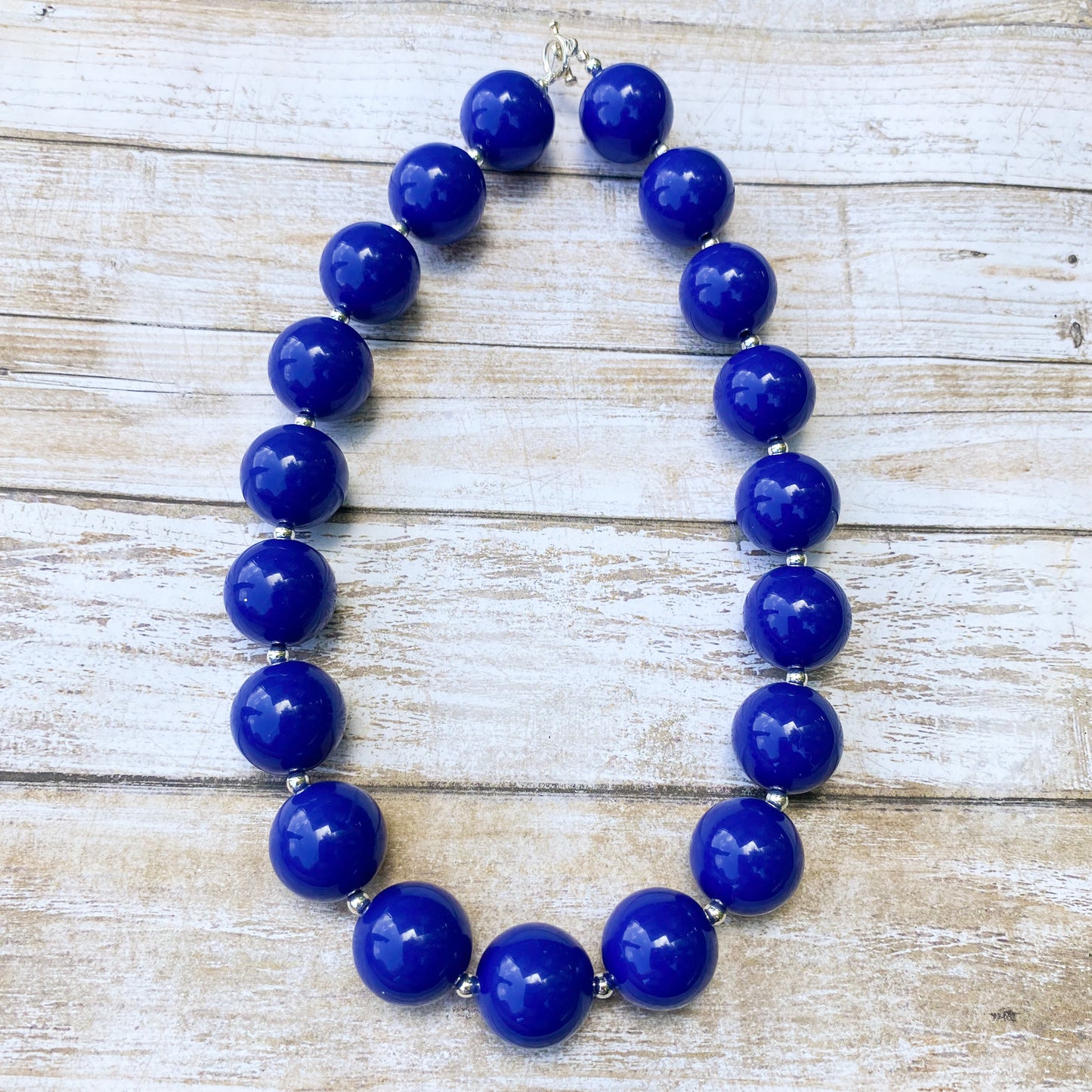 Royal Blue Bubblegum Necklace and Bracelet