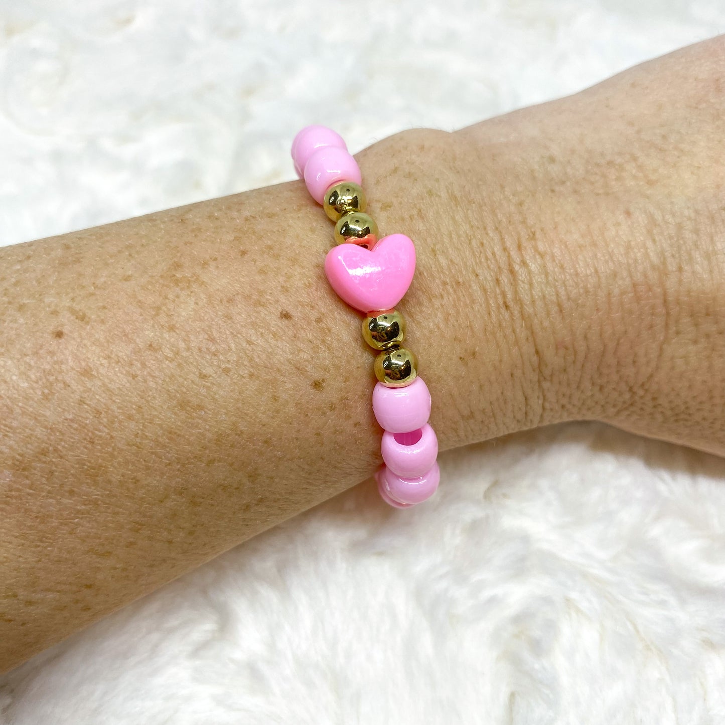 Valentine Heart Pony Bead Bracelet