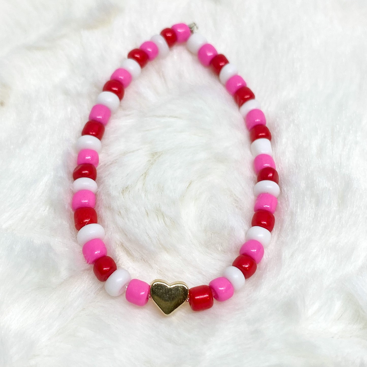 Heart Seed Bead Bracelet