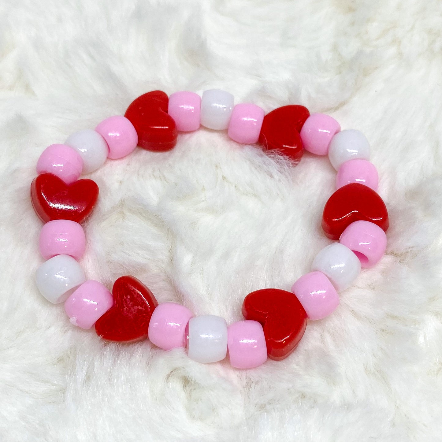 Valentine Hearts Pony Bead Bracelet