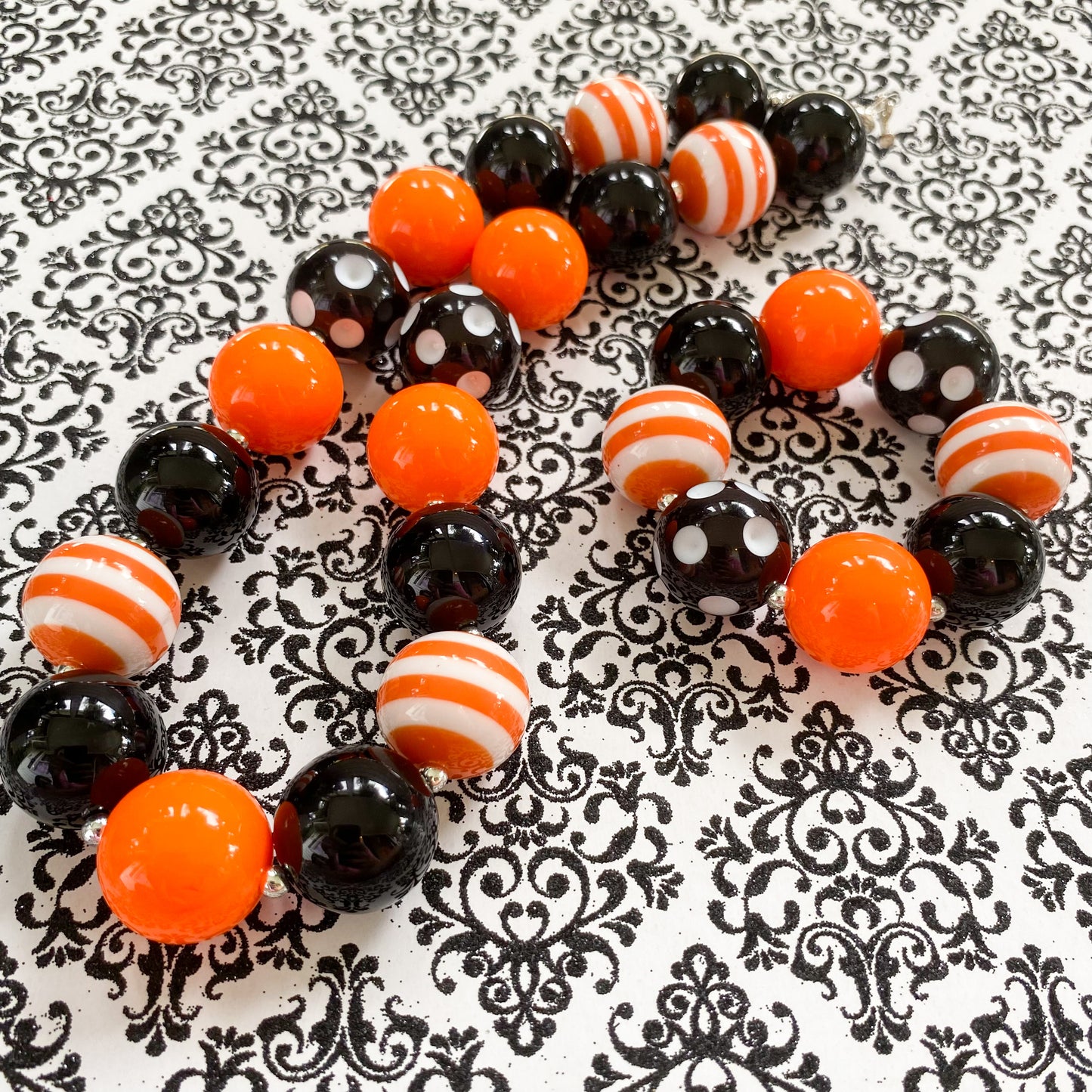 Jack-O-Lantern - Halloween Bubblegum Necklace and Bracelet