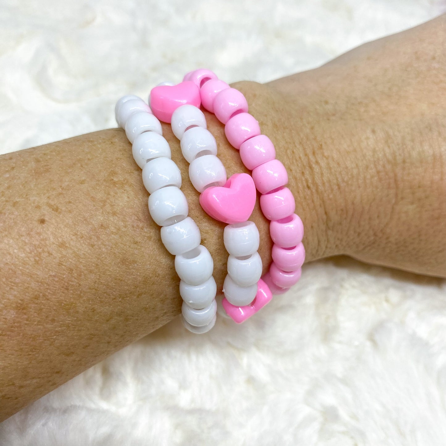 Valentine Hearts Pony Bead Bracelet
