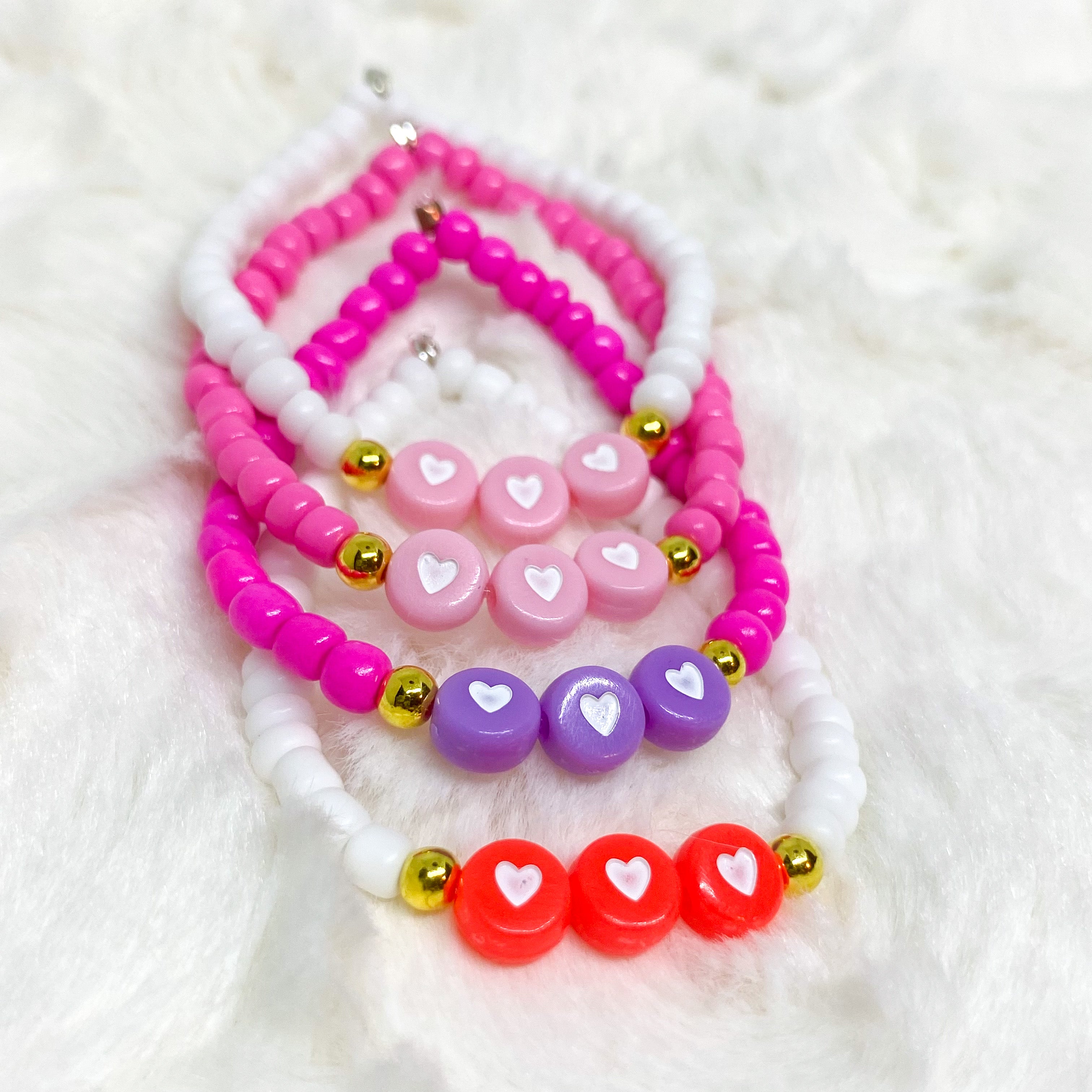 Valentine Hearts Pony Bead Bracelet – Kiley's Korner Boutique