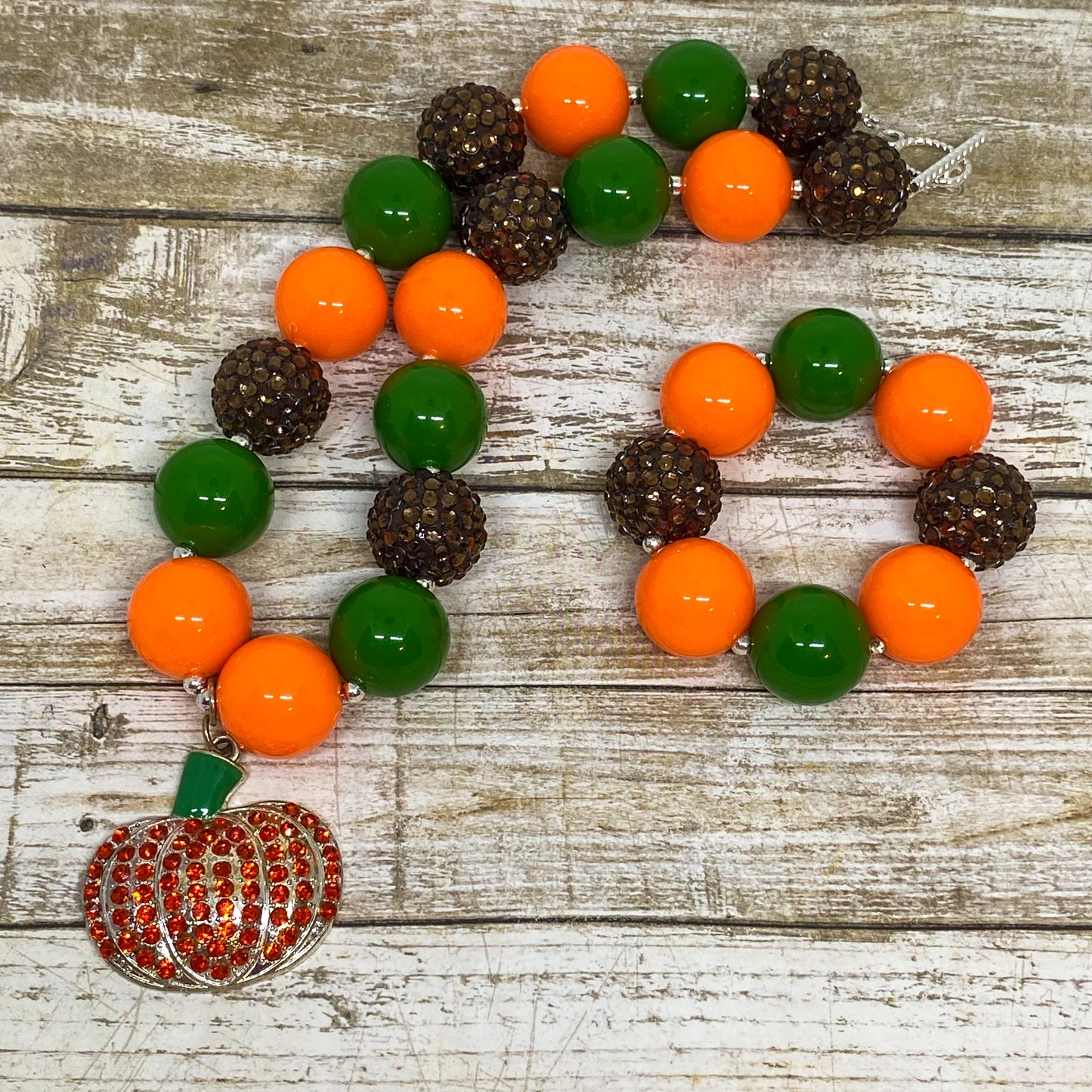 Pumpkin Bubblegum Necklace and Bracelet
