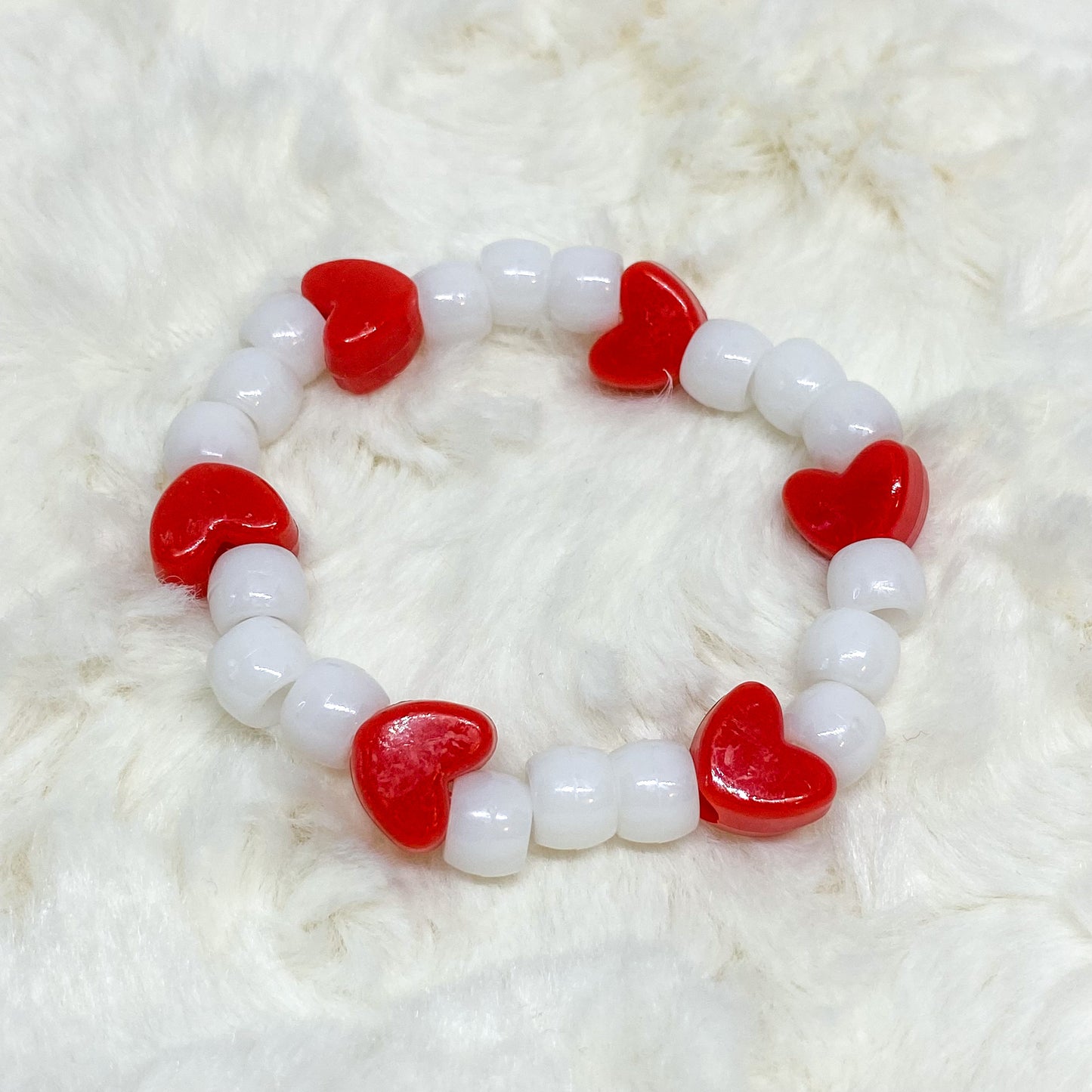 Valentine Hearts Pony Bead Bracelet