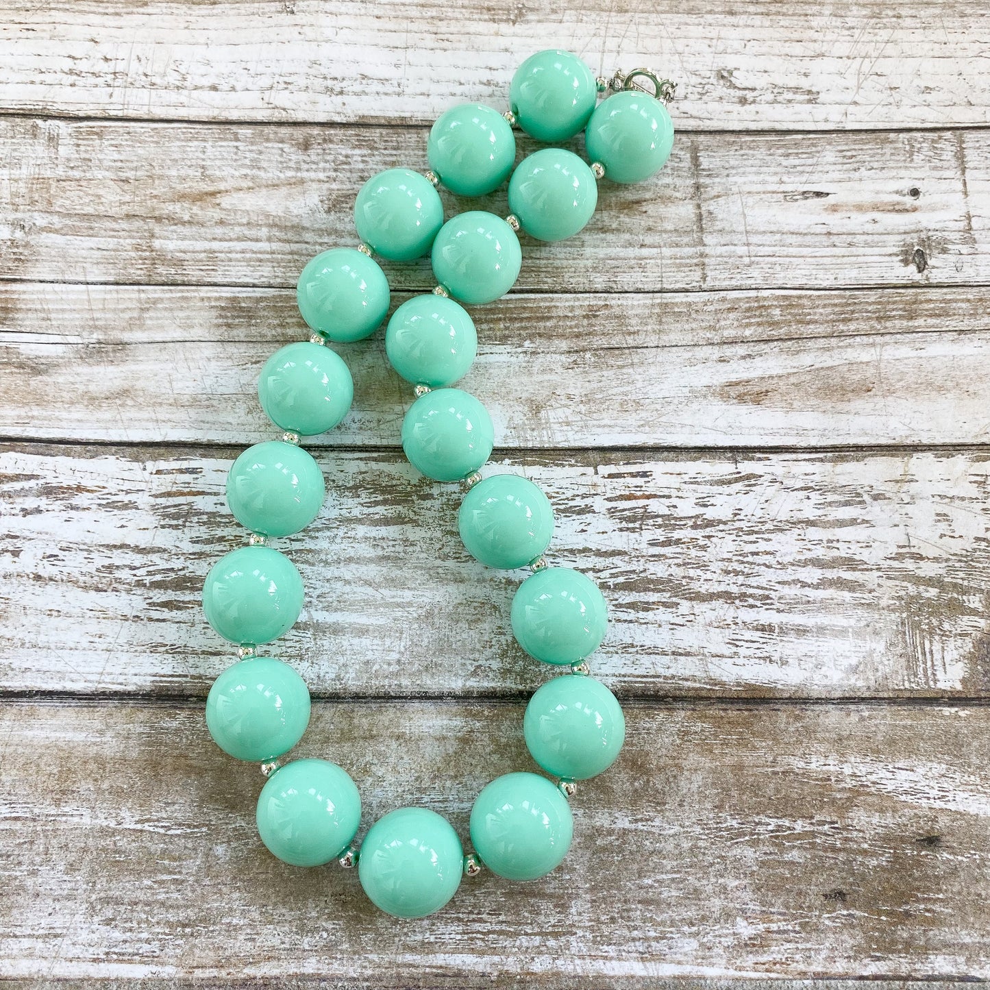 Mint Green Bubblegum Necklace and Bracelet