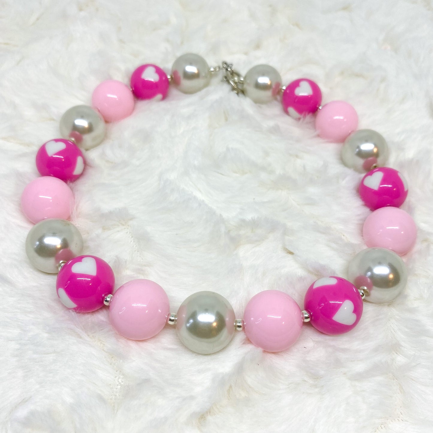 Valentine's Day Pink Bubblegum Necklace and Bracelet