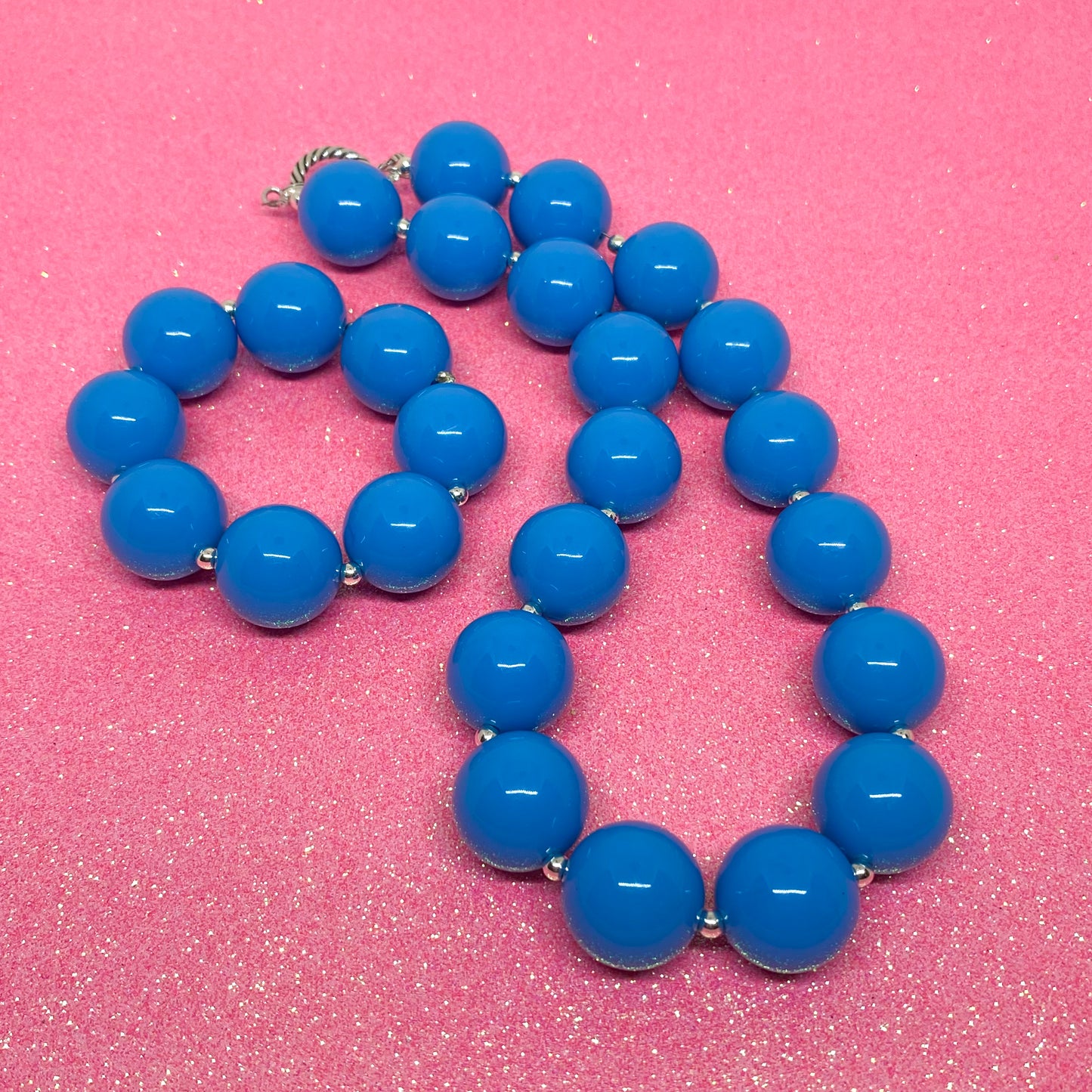 Cobalt Blue Bubblegum Necklace and Bracelet