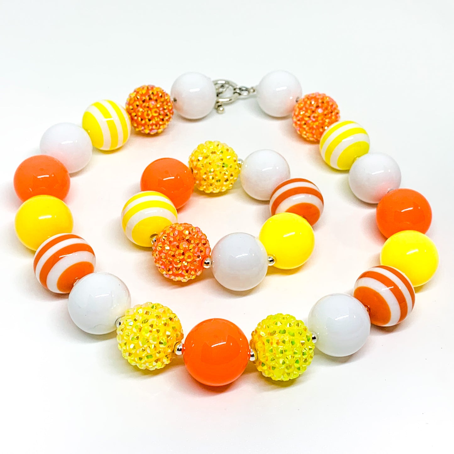 Candy Corn - Halloween Bubblegum Necklace and Bracelet