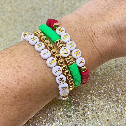 Merry Christmas Stack Bracelet Set