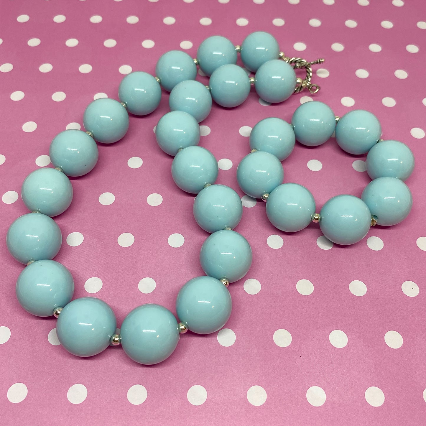 Baby Blue Bubblegum Necklace and Bracelet