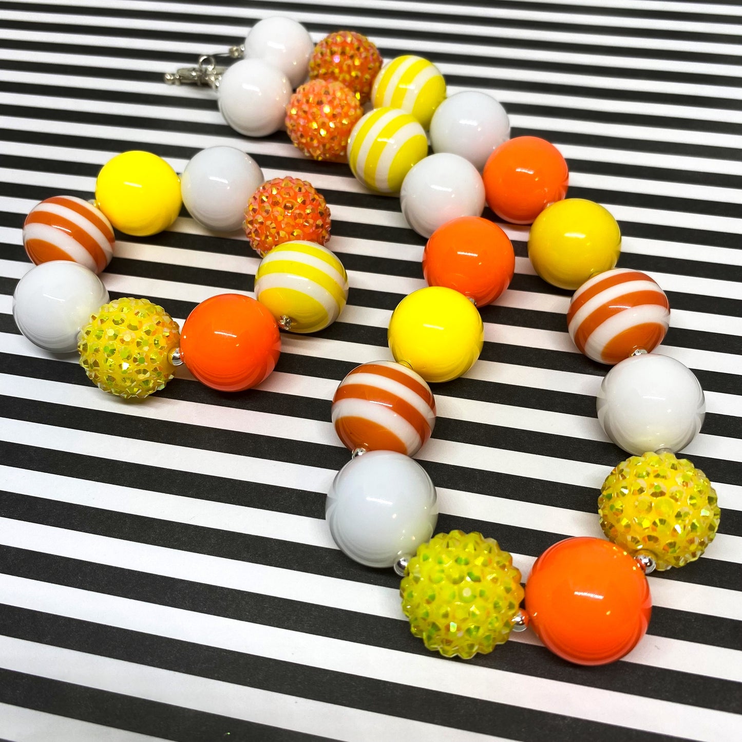 Candy Corn - Halloween Bubblegum Necklace and Bracelet