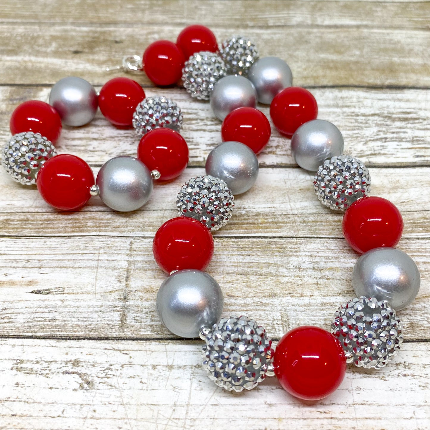 Santa’s Sparkle Bubblegum Necklace and Bracelet