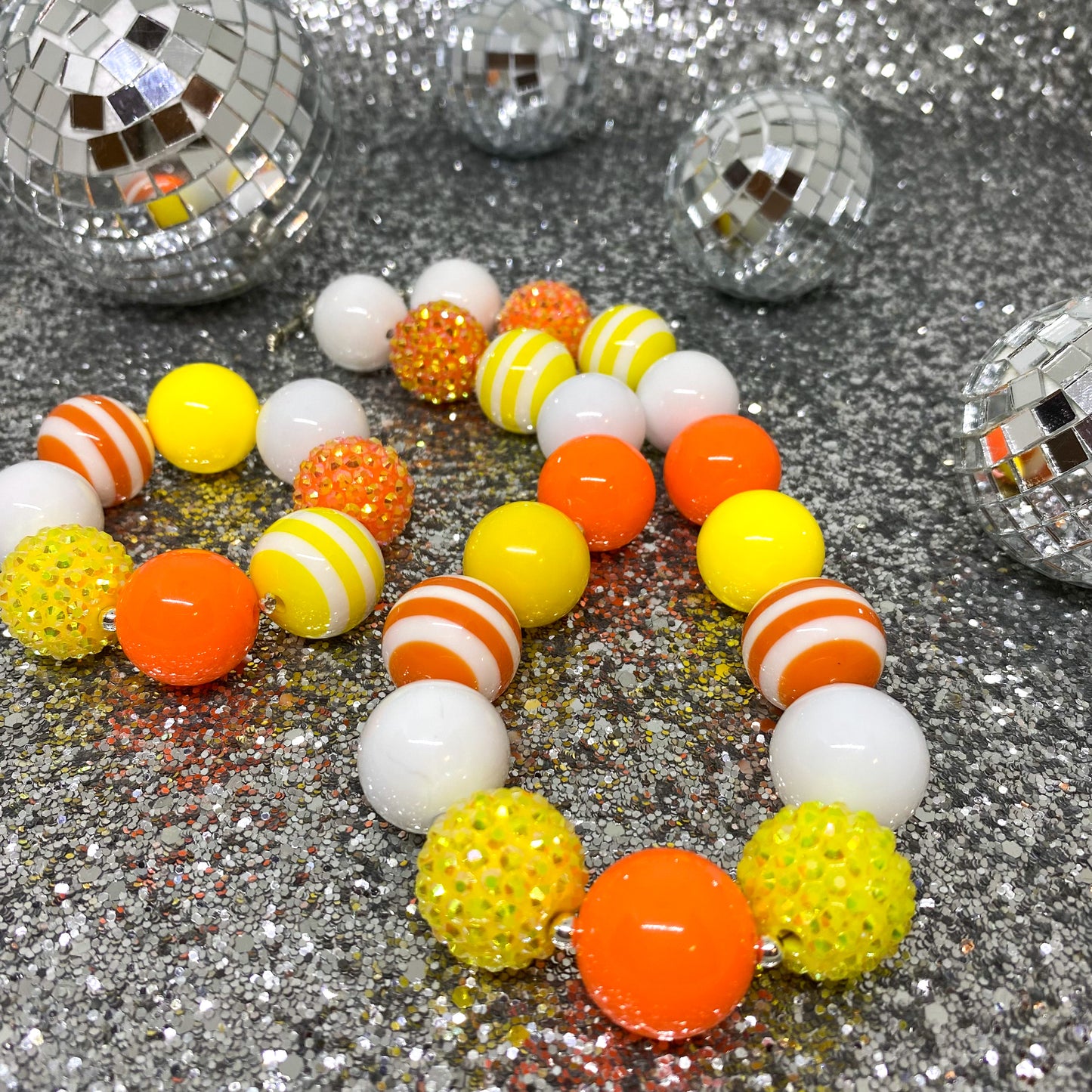 Candy Corn - Halloween Bubblegum Necklace and Bracelet