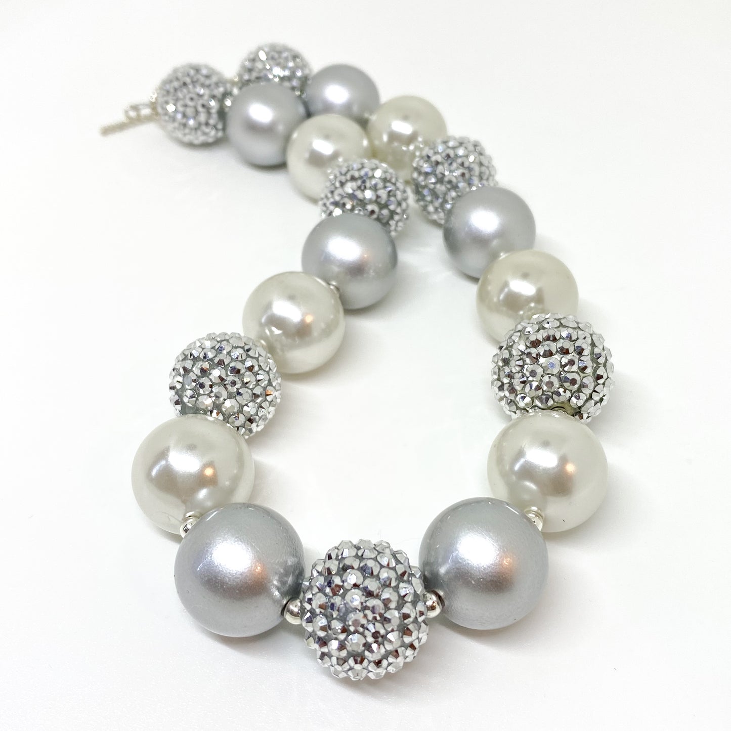 Silver Bells Bubblegum Necklace and Bracelet