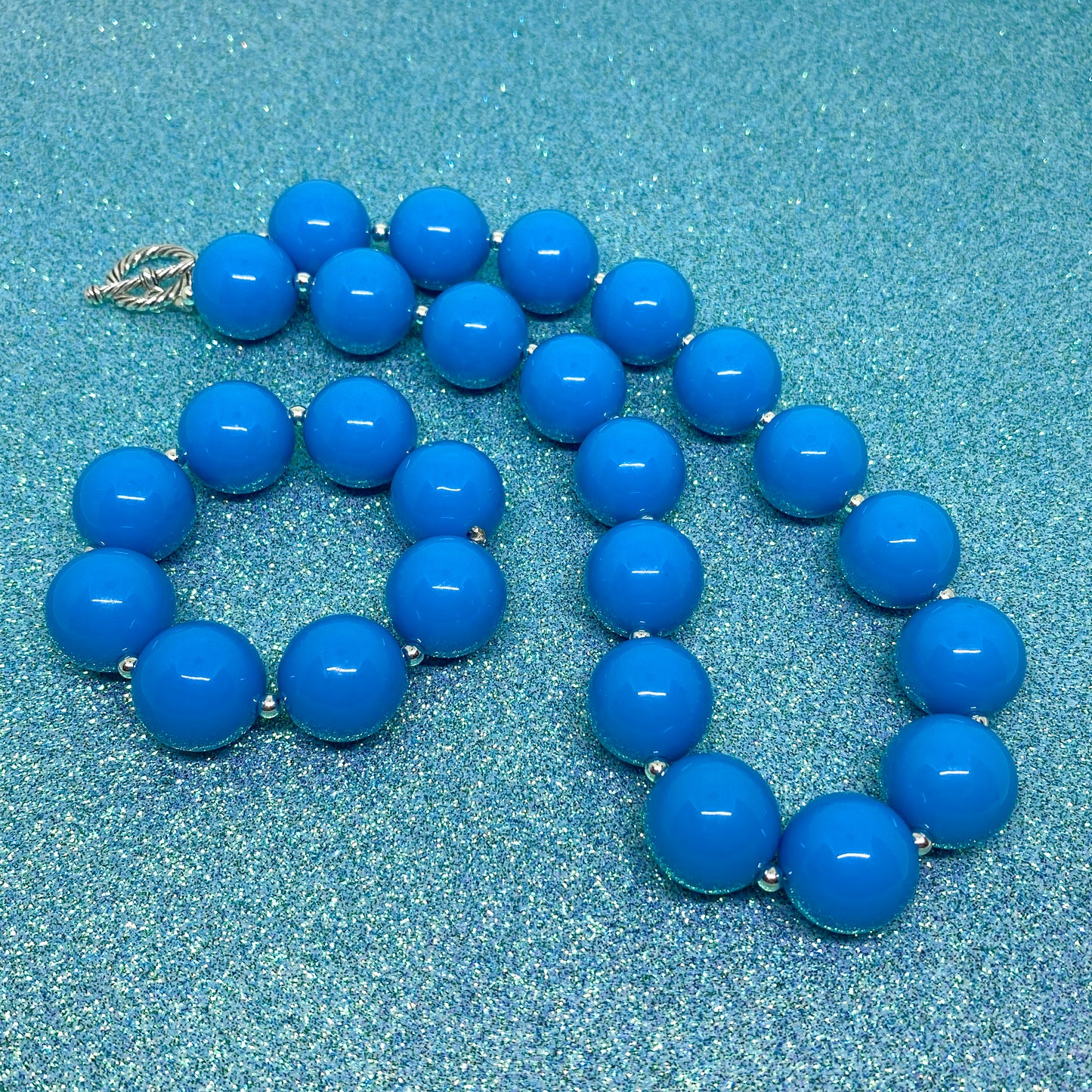 Cobalt Blue Bubblegum Necklace and Bracelet