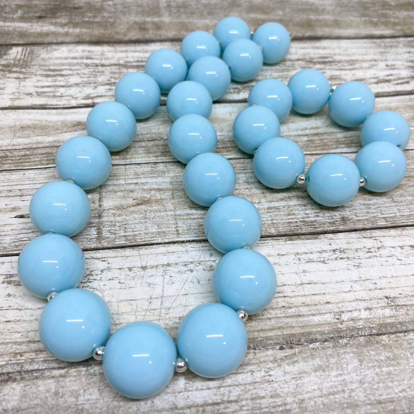 Baby Blue Bubblegum Necklace and Bracelet