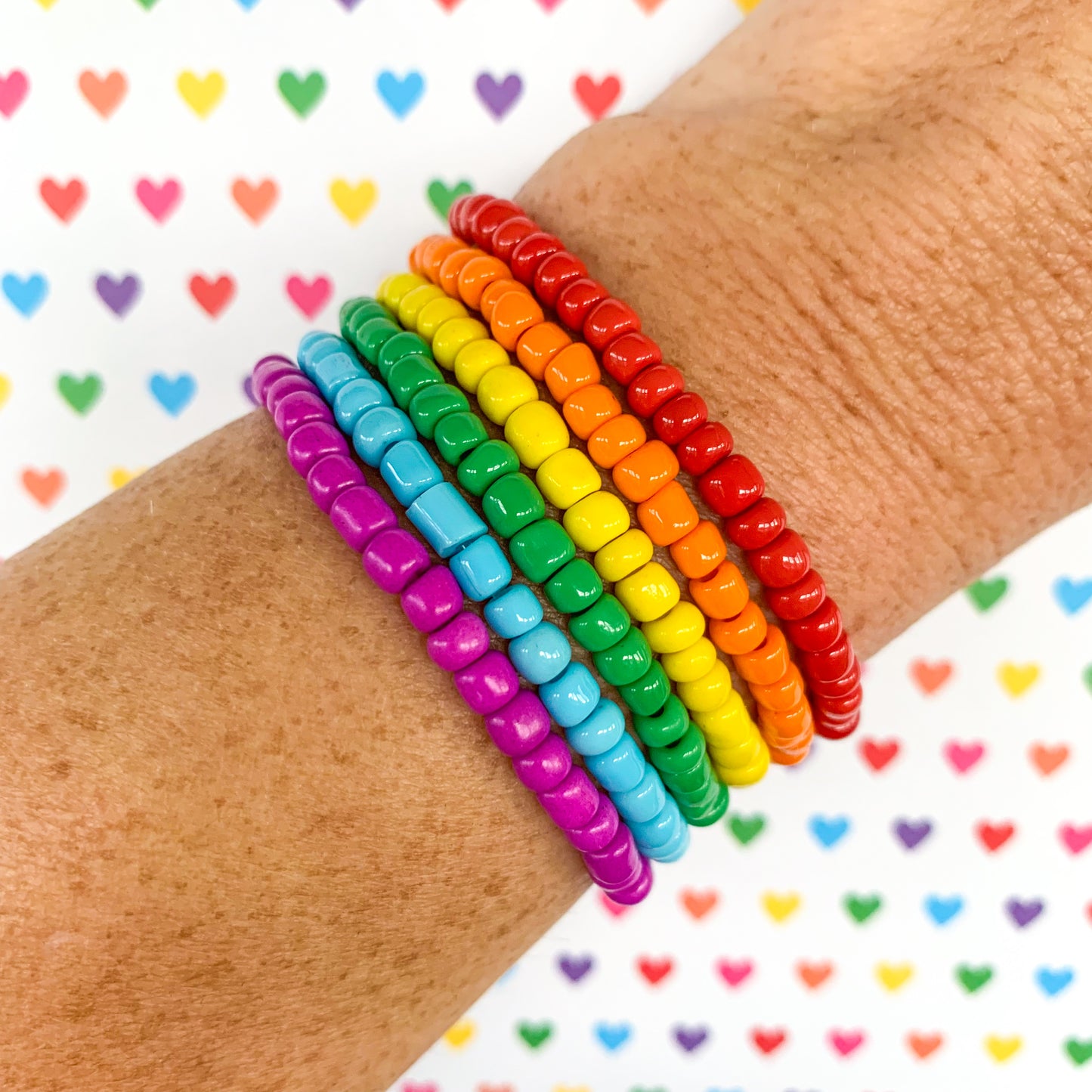 Rainbow Bright - Seed Bead Bracelet Stack