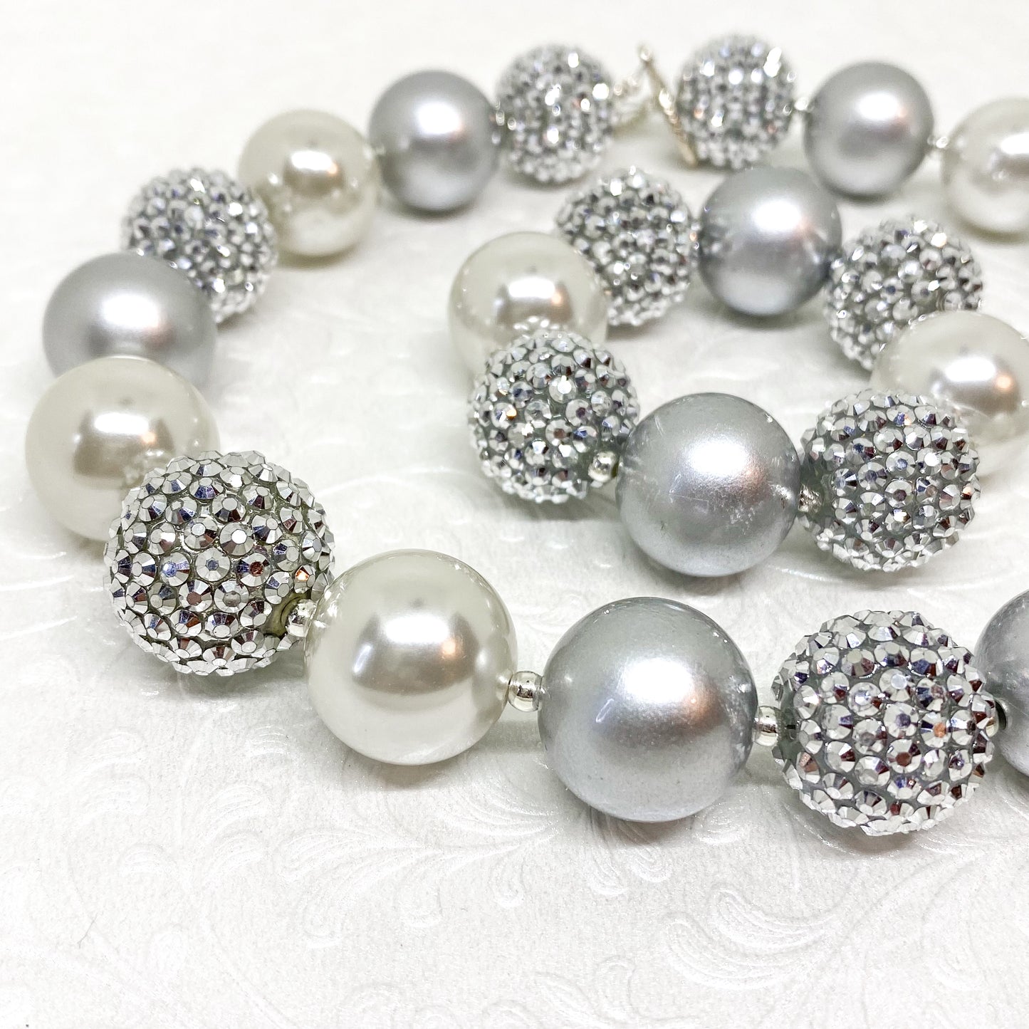 Silver Bells Bubblegum Necklace and Bracelet