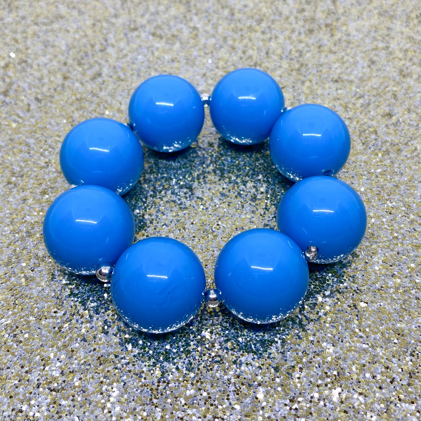 Cobalt Blue Bubblegum Necklace and Bracelet