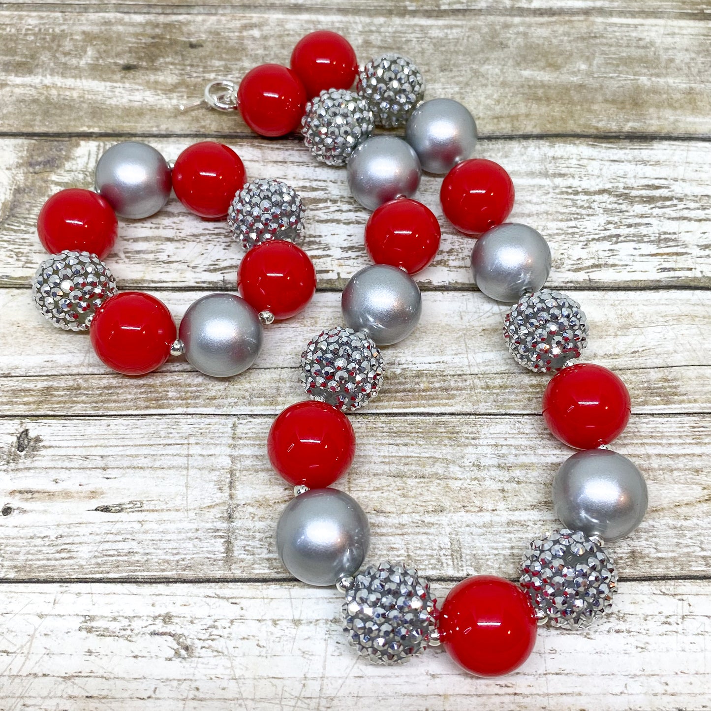 Santa’s Sparkle Bubblegum Necklace and Bracelet