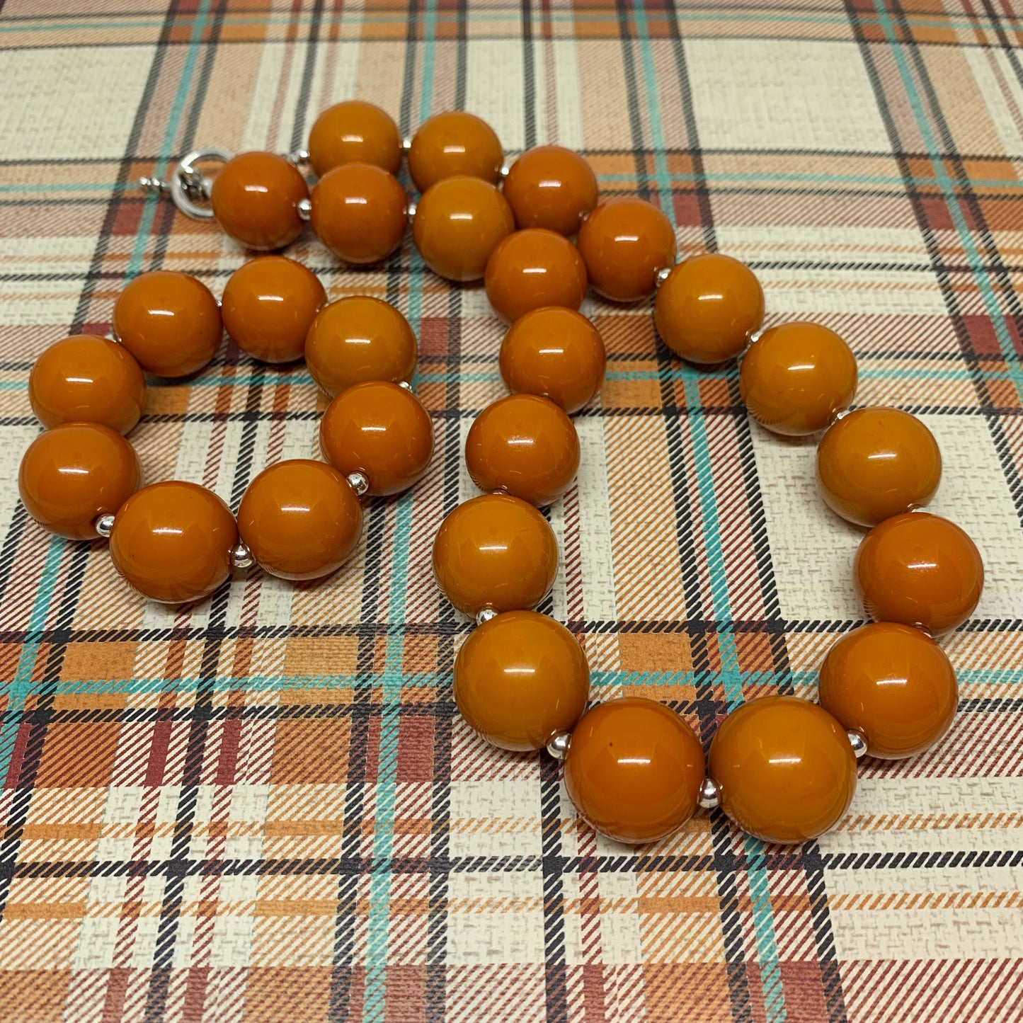 October Rust - Burnt Orange Bubblegum Necklace and Bracelet