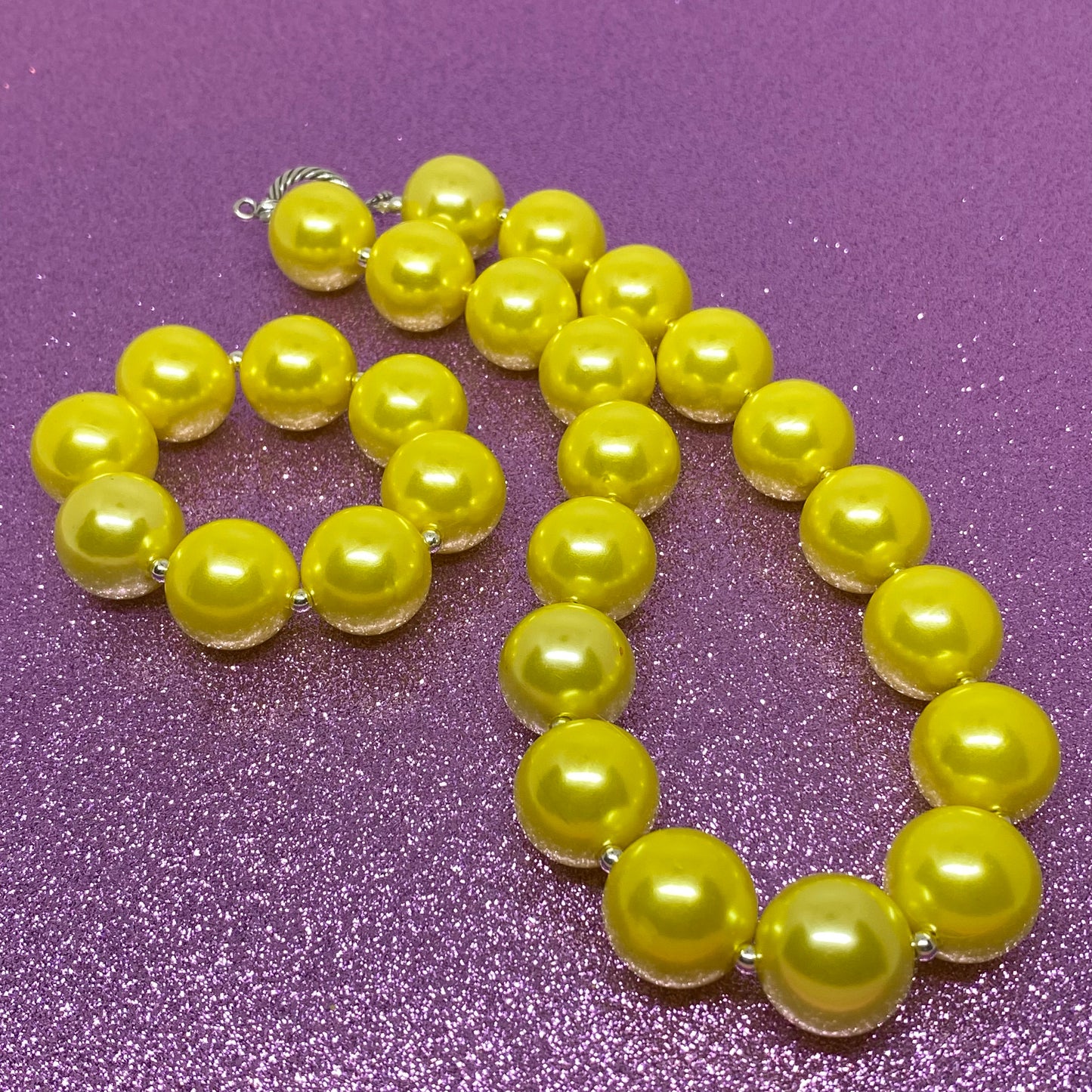 Yellow Pearl Bubblegum Necklace and Bracelet