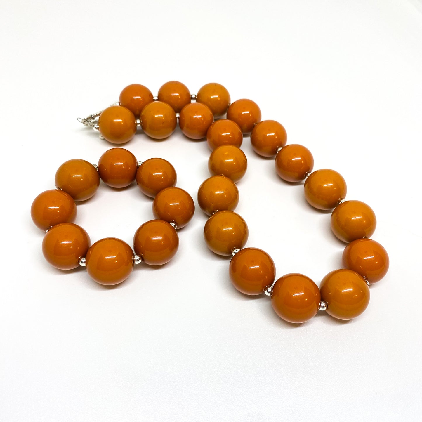 October Rust - Burnt Orange Bubblegum Necklace and Bracelet