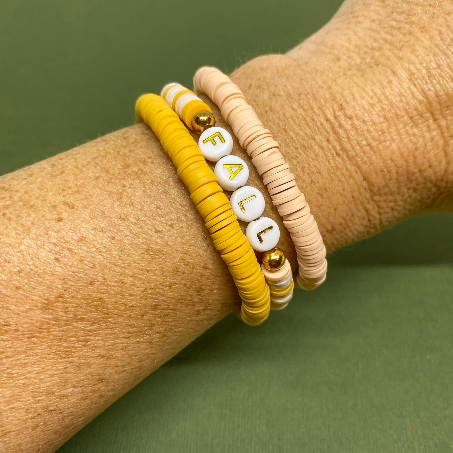 Fall Heishi Stack Bracelets