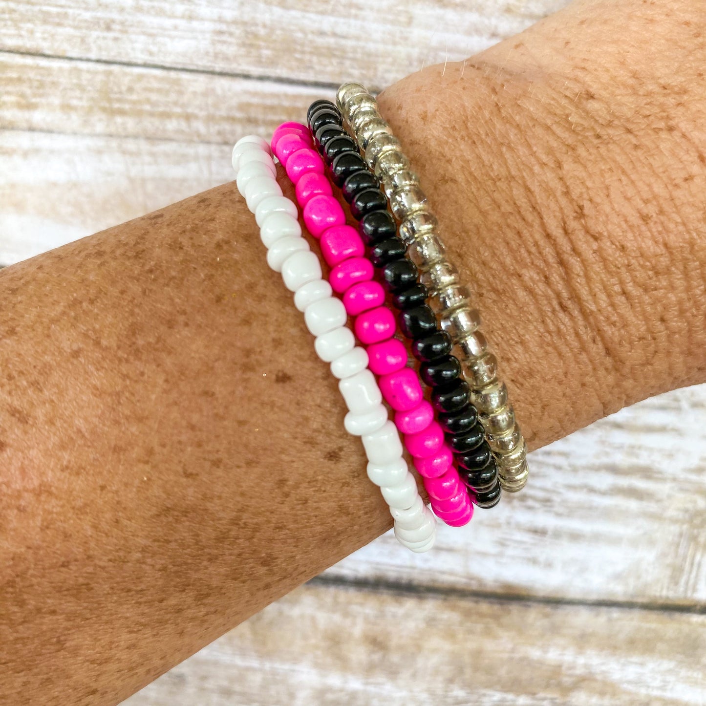 Millennium Pink - Seed Bead Bracelet Stack