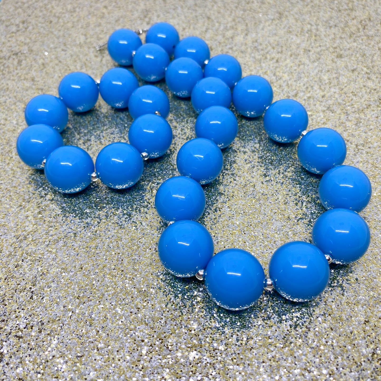 Cobalt Blue Bubblegum Necklace and Bracelet