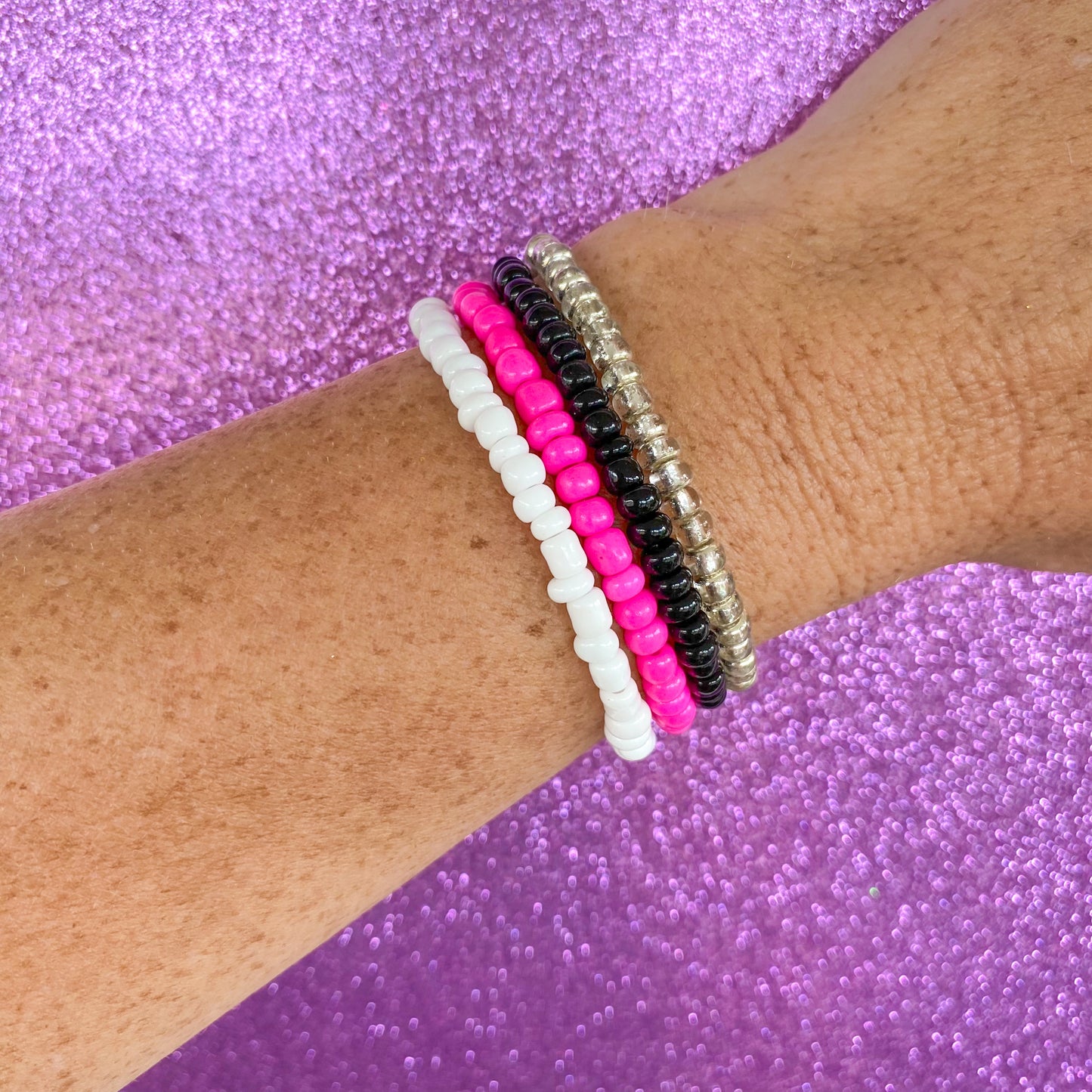 Millennium Pink - Seed Bead Bracelet Stack