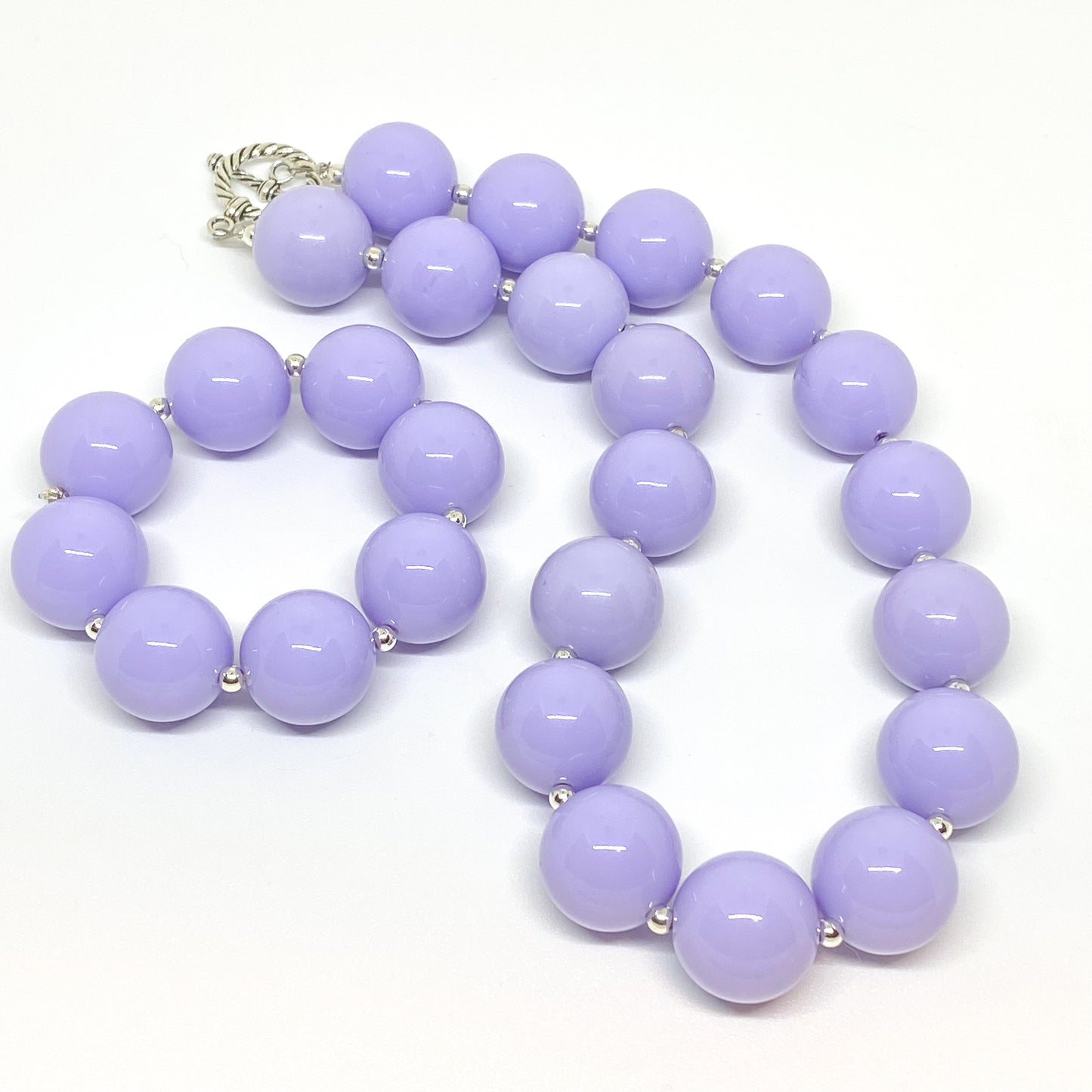 Lavender Bubblegum Necklace and Bracelet