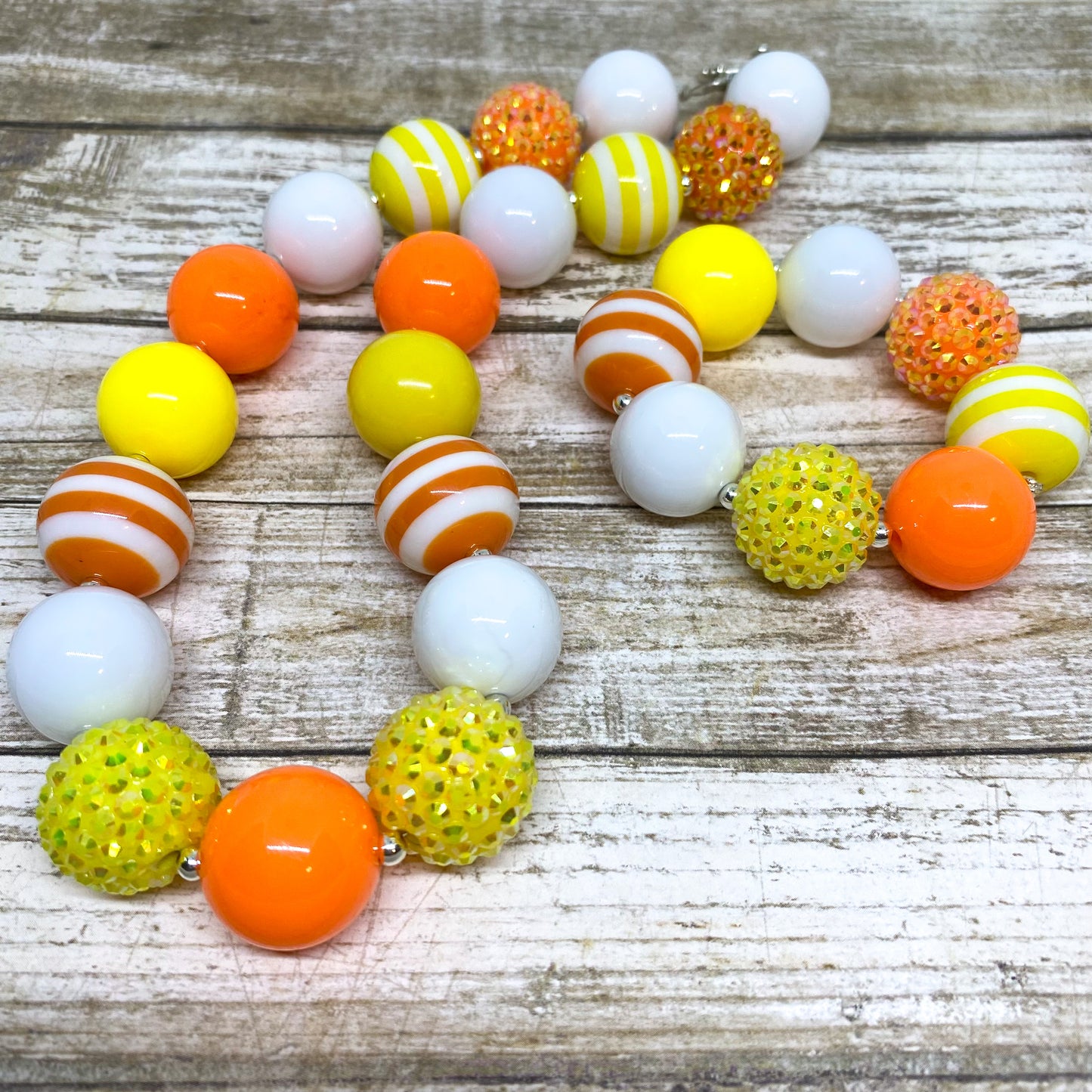 Candy Corn - Halloween Bubblegum Necklace and Bracelet