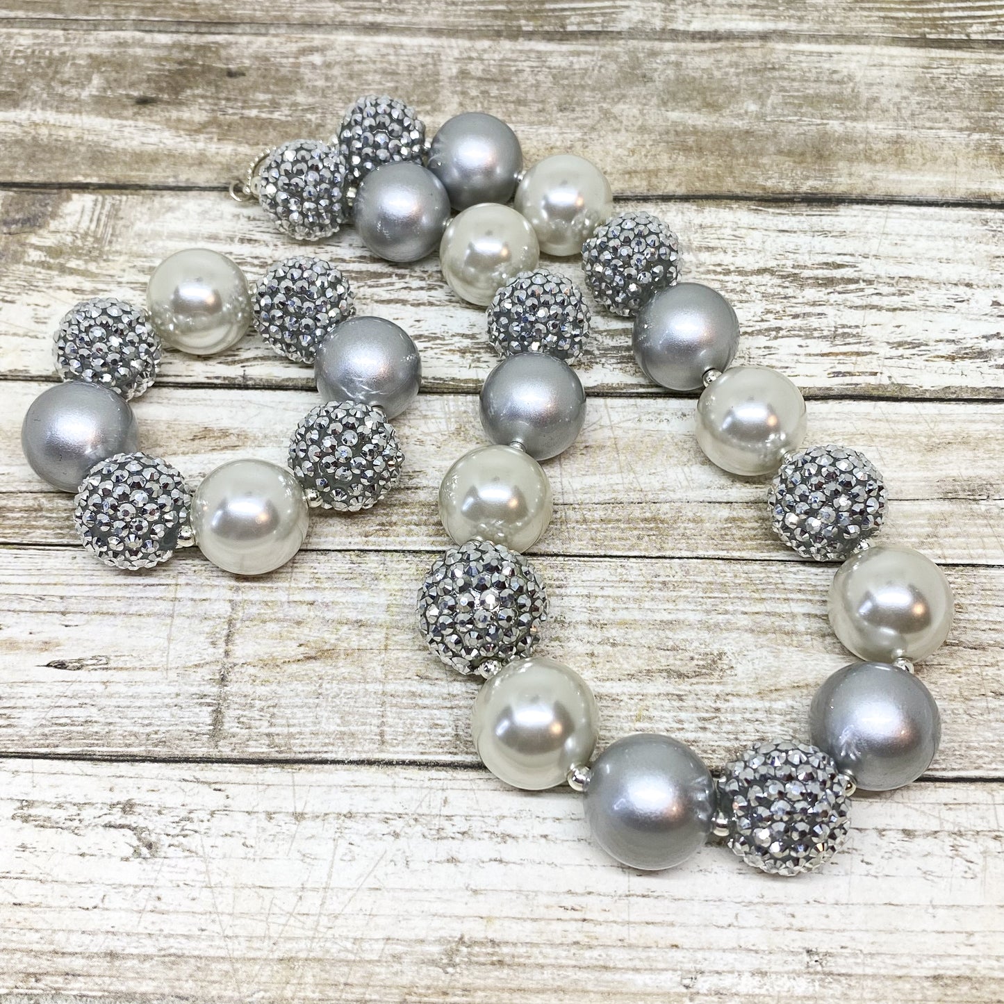 Silver Bells Bubblegum Necklace and Bracelet