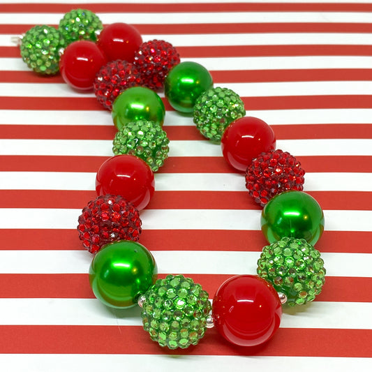 Deck The Halls Bubblegum Necklace and Bracelet